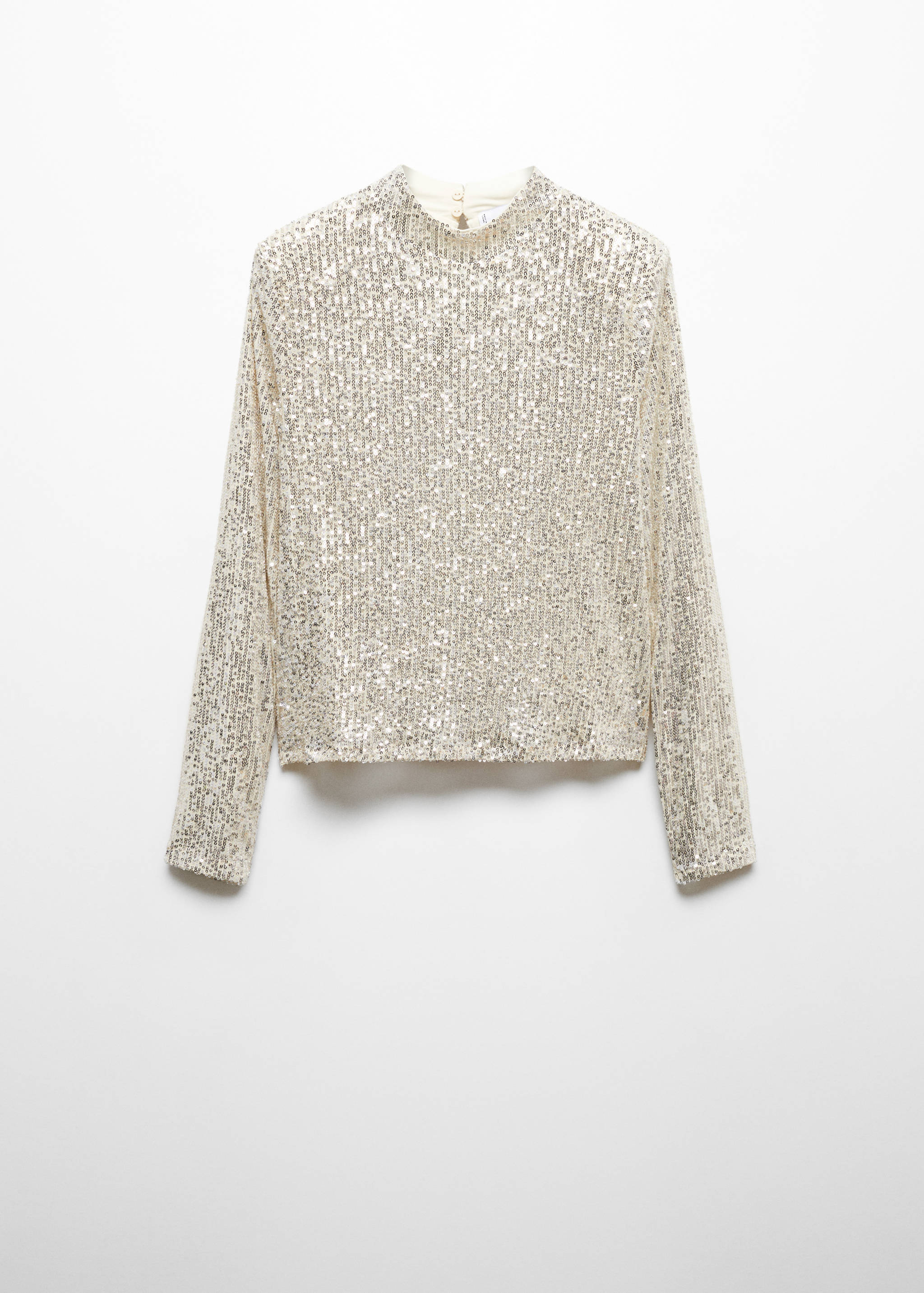 T-shirt paillettes col montant - Article sans modèle