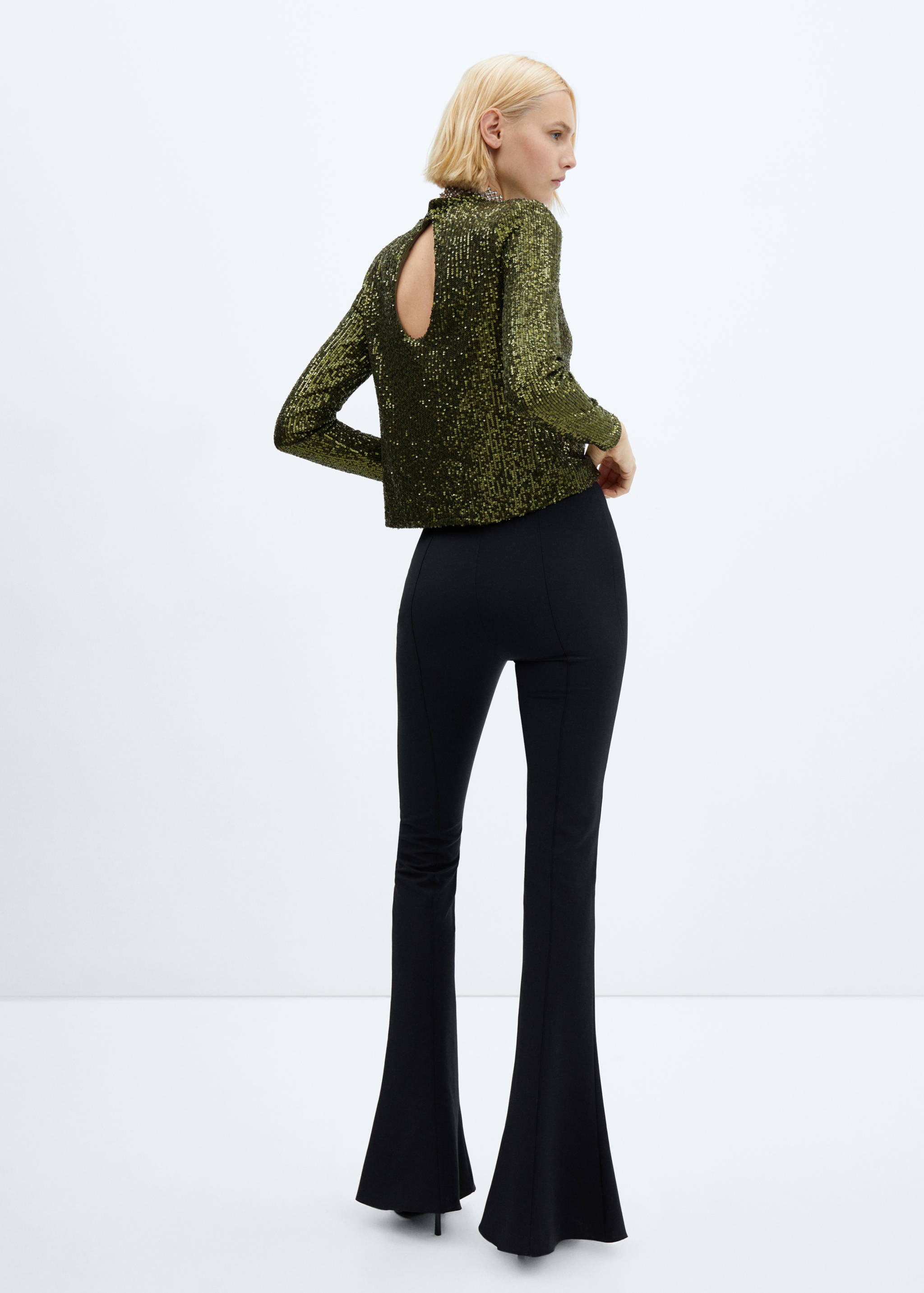 T-shirt paillettes col montant - Verso de l’article