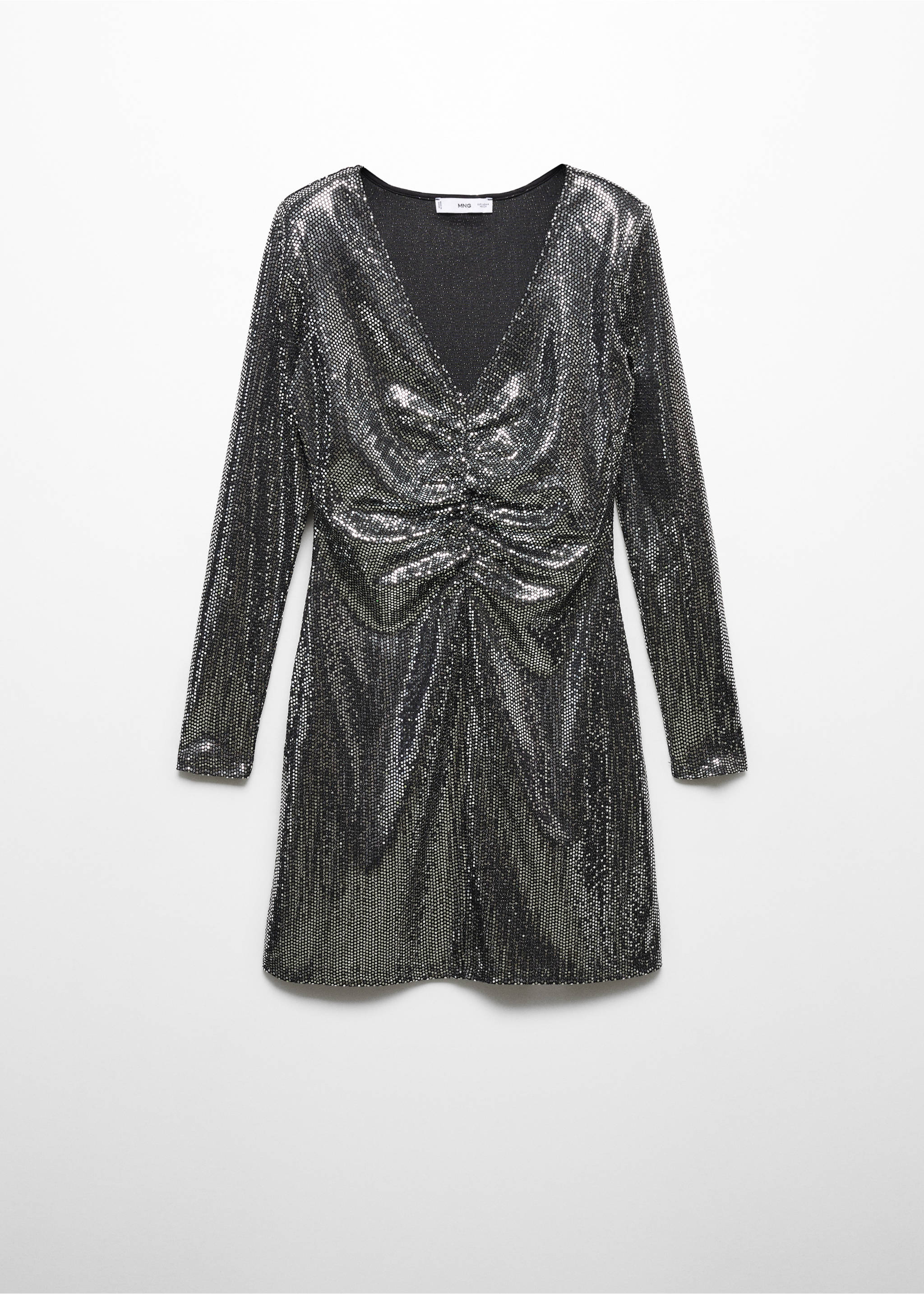 Pursed sequined dress - Article without model, Silver. Ref: 57029105-00.
