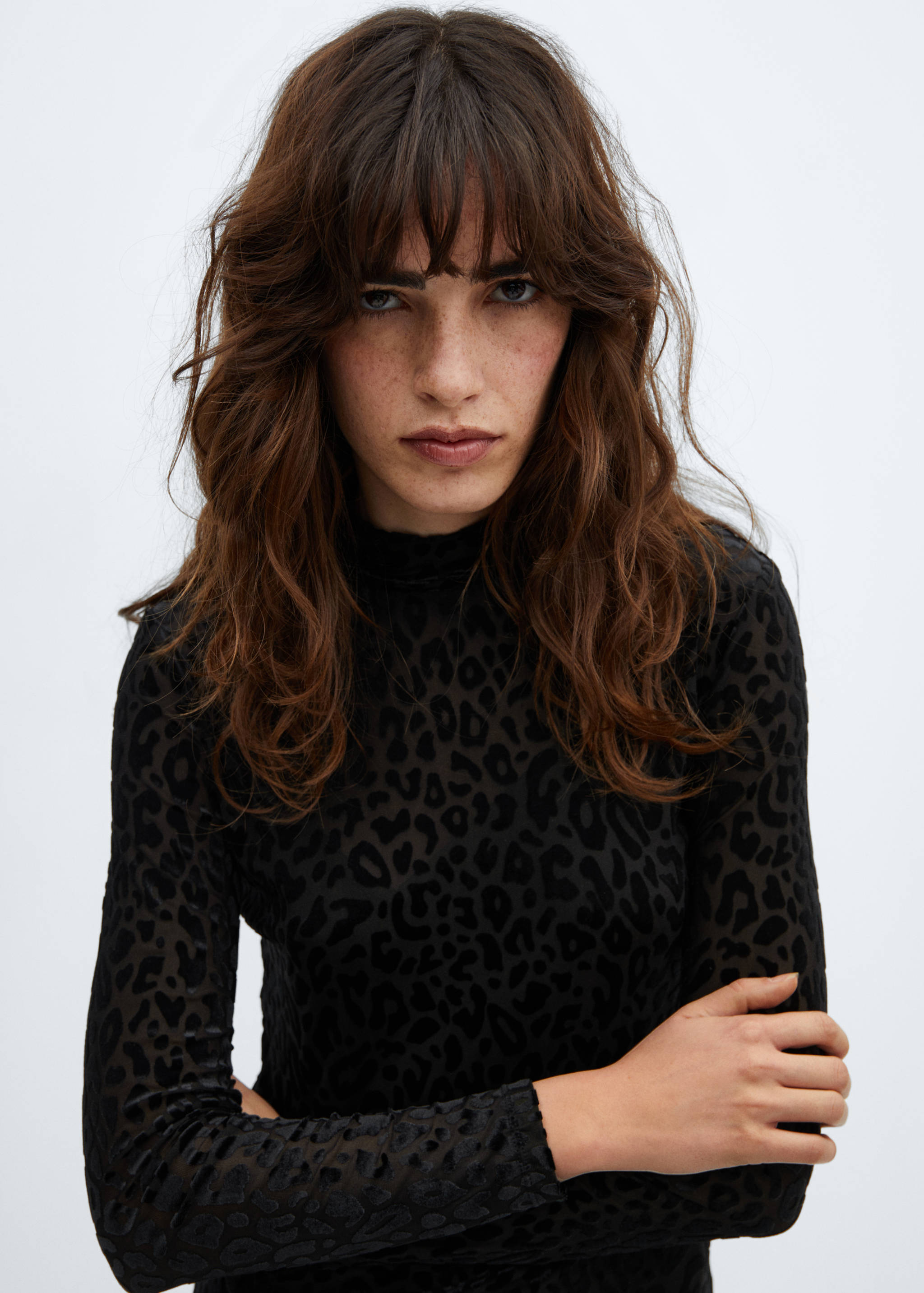 Animal-print velvet dress - Details of the article 1