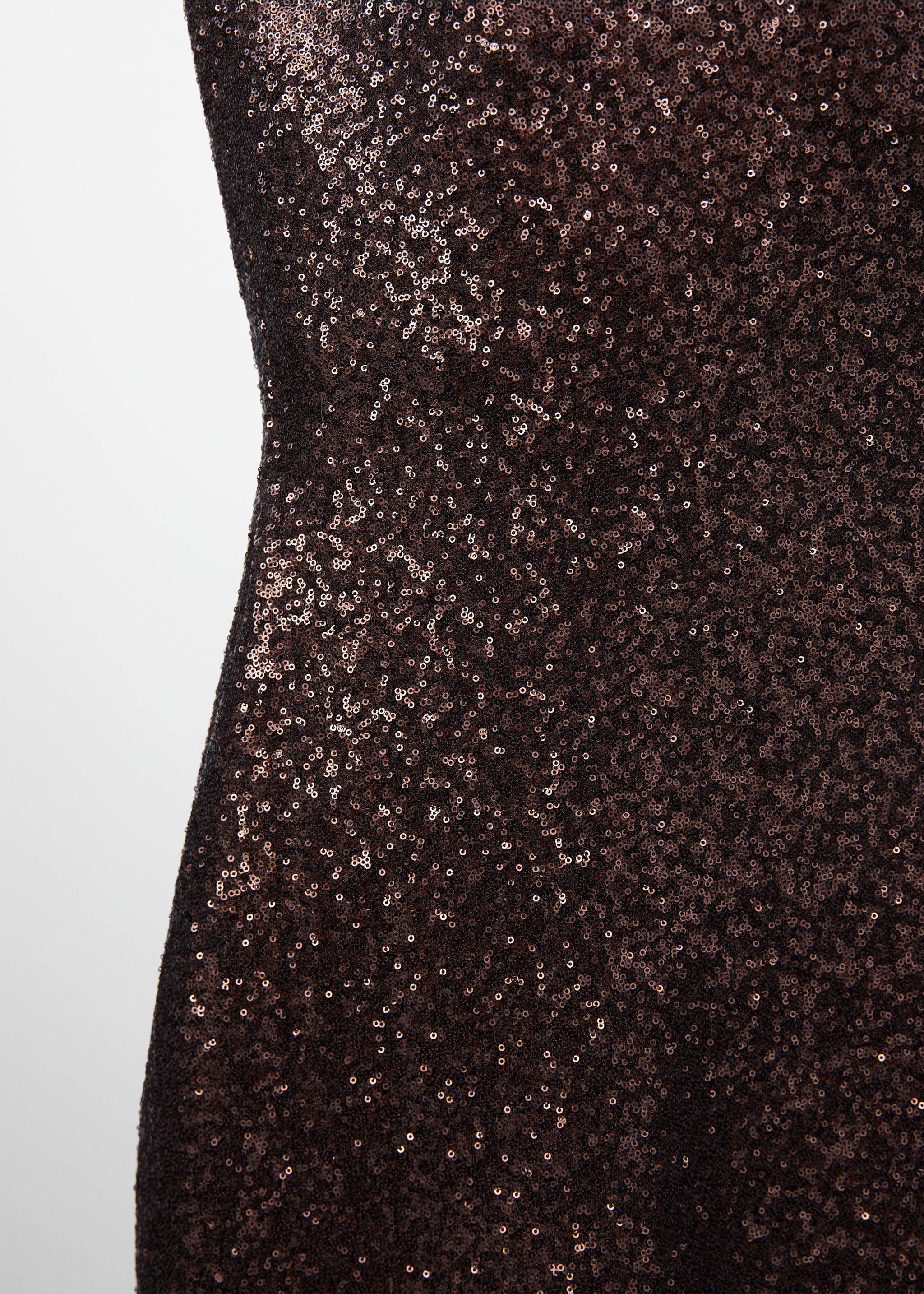 Strapless sequined dress - Details of the article 8, Chocolate. Ref: 57029118-00.