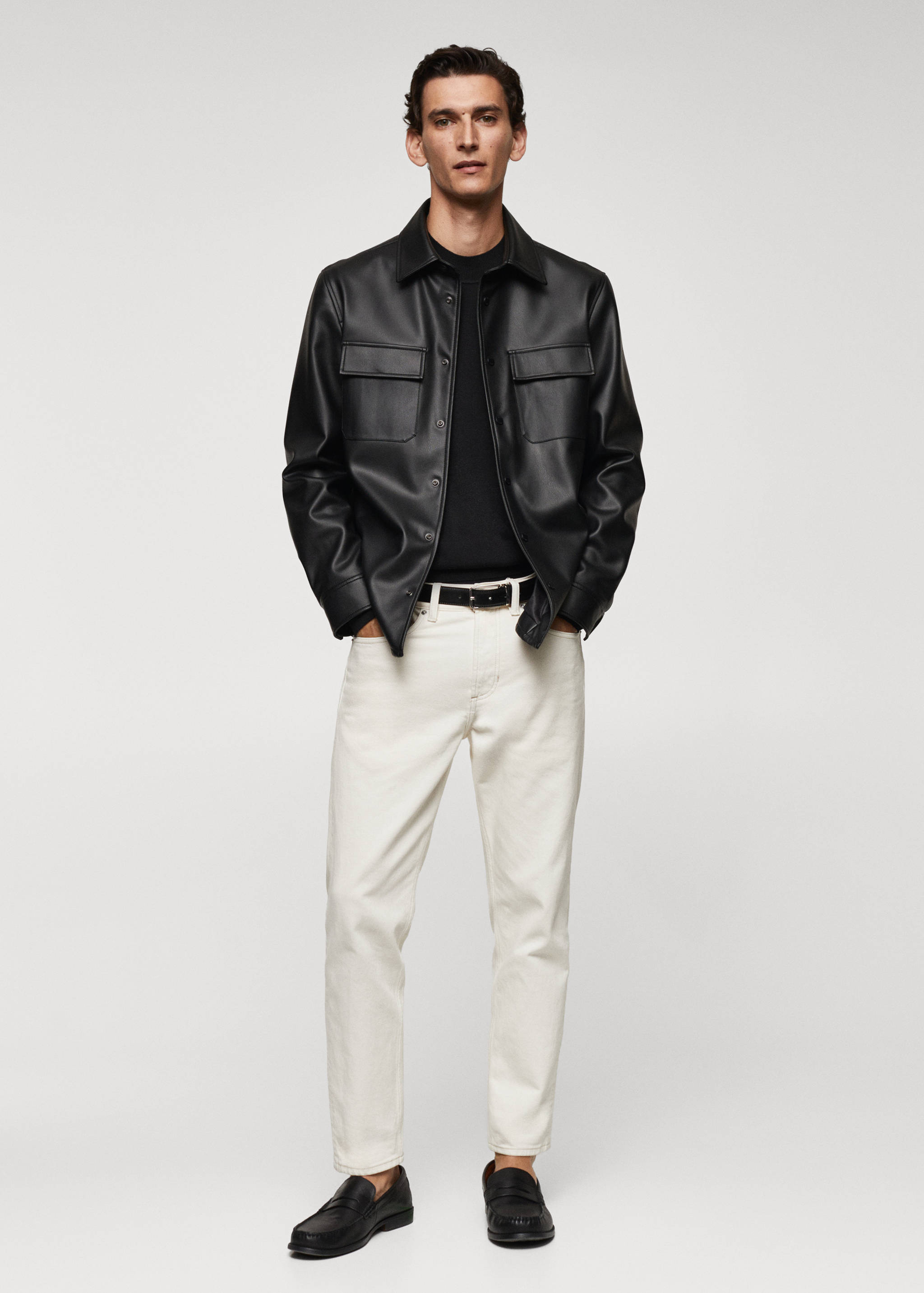 Faux-leather overshirt - General plane