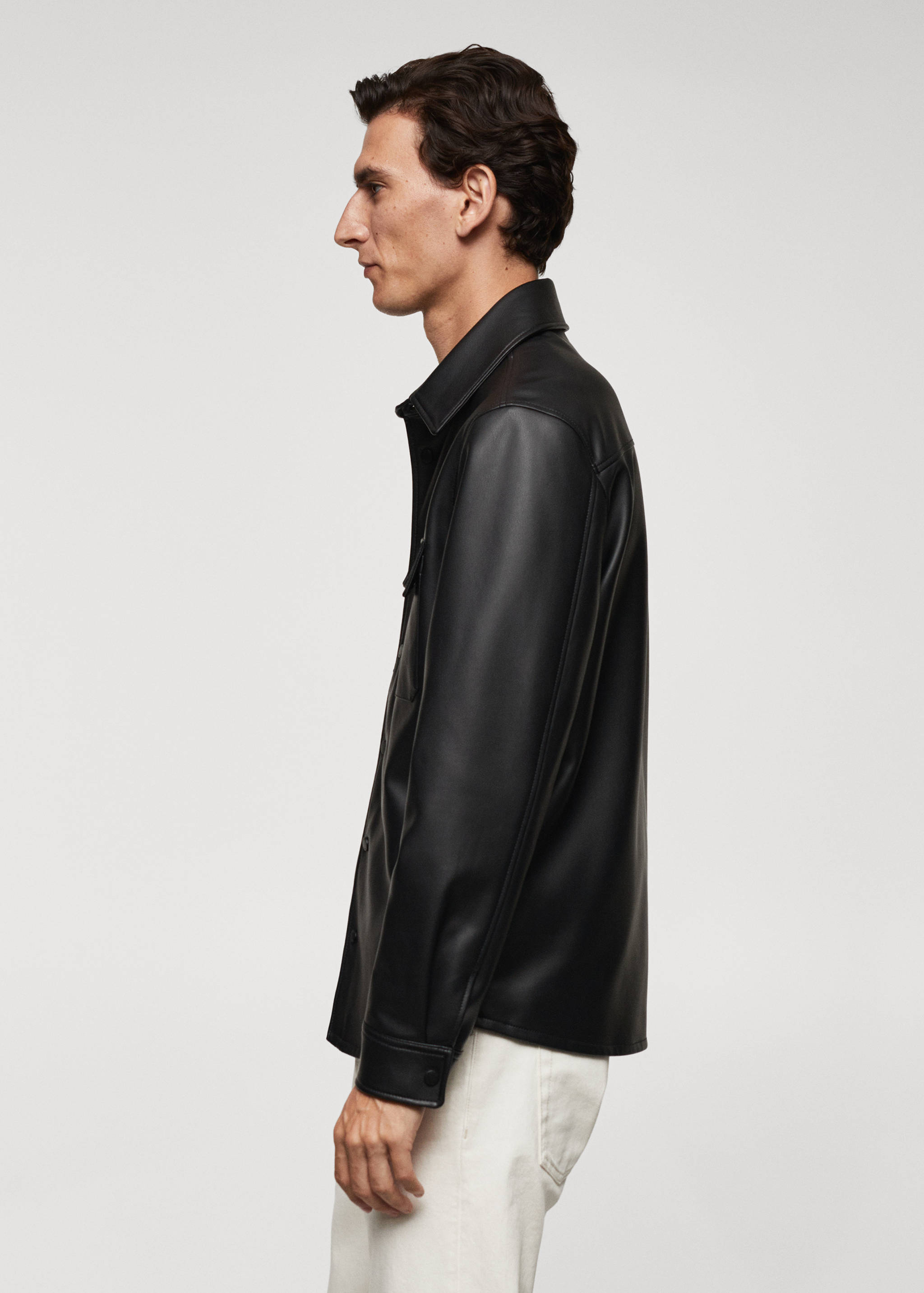 Faux-leather overshirt - Details of the article 2