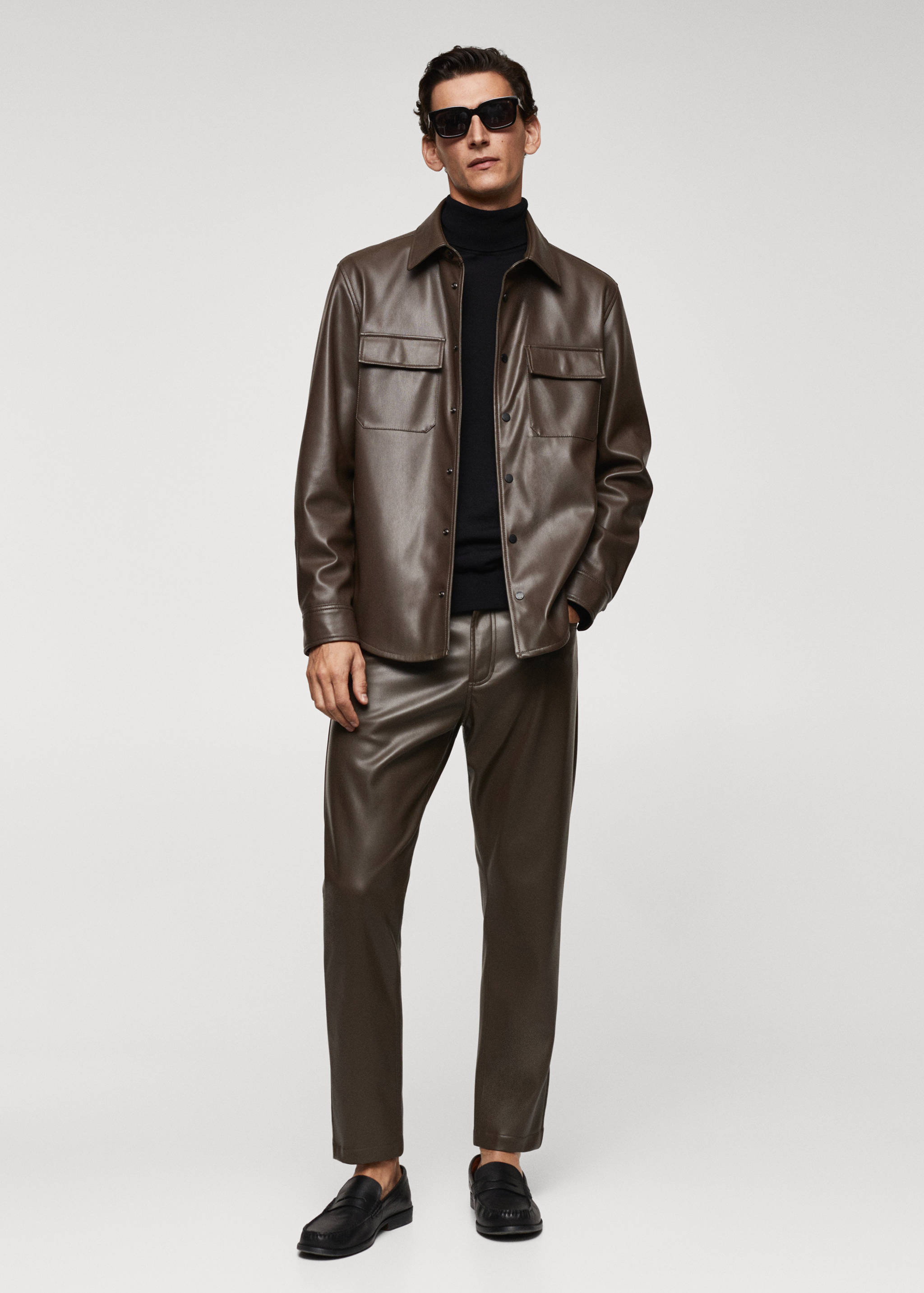 Overshirt mit Leder-Effekt - Allgemeine Ansicht