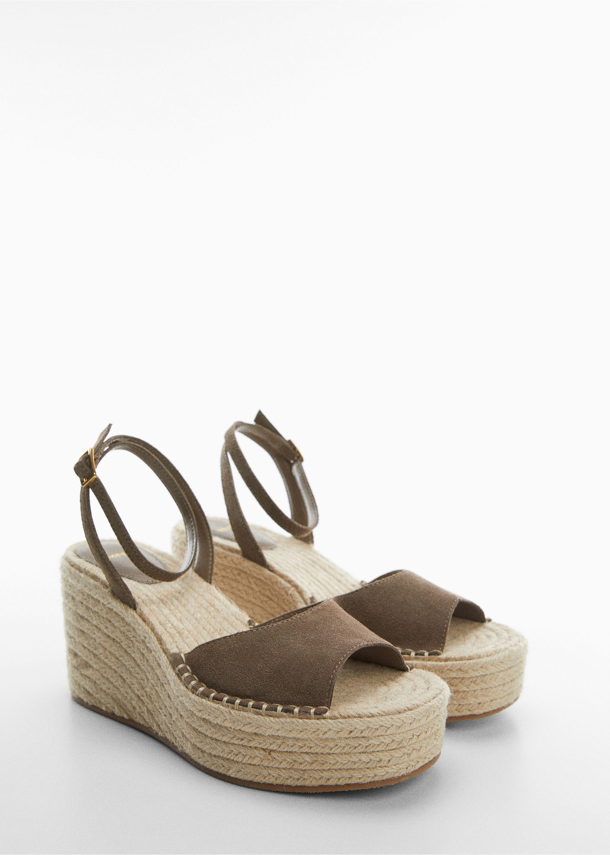 Wedge leather sandals - Medium plane