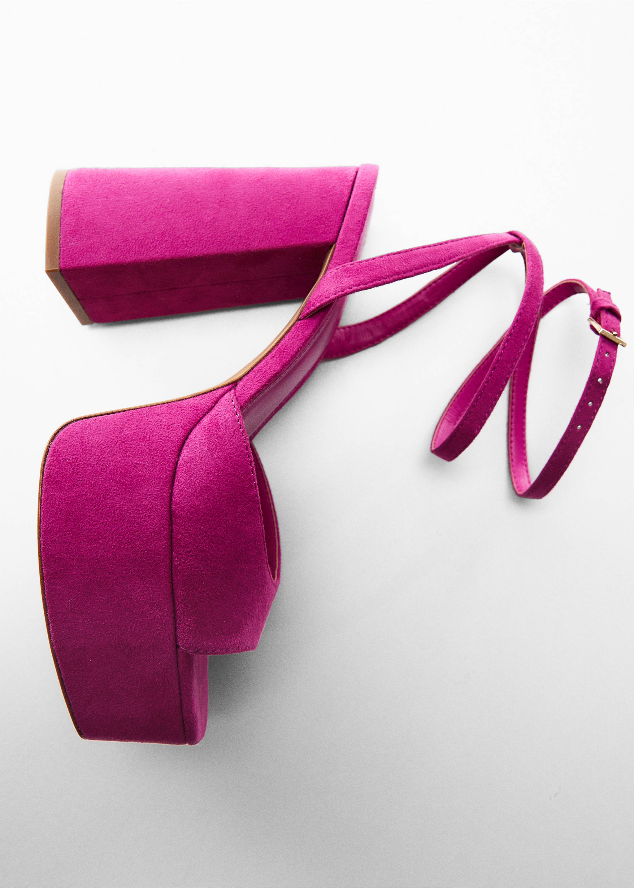 Plateau-Sandale mit Riemchen - Detail des Artikels 5, Fuchsia. Ref: 57030010-00.