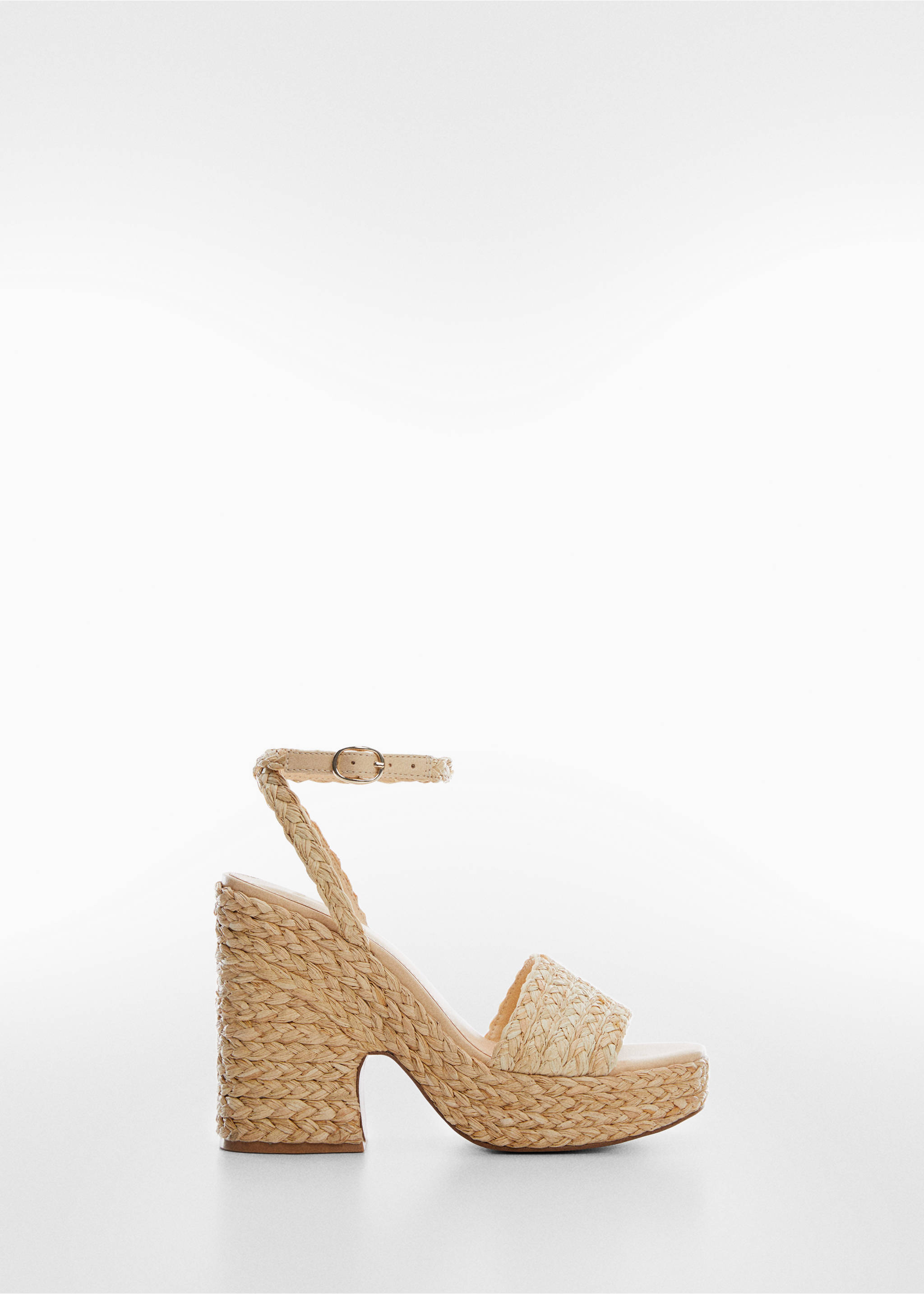 Raffia braided sandals - Article without model, Beige. Ref: 57030011-00.