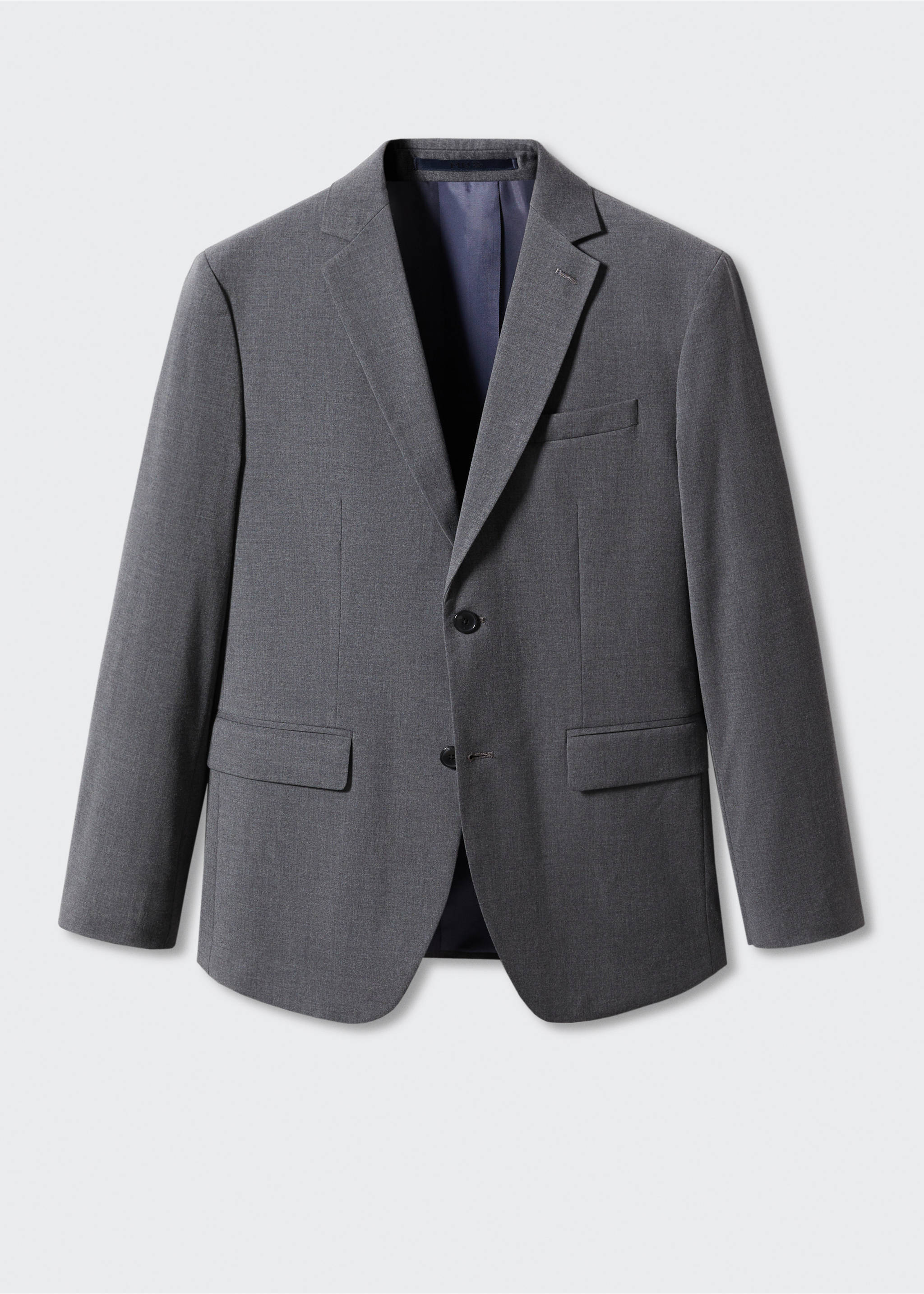 Stretch-fabric slim-fit suit jacket - Article without model, Grey. Ref: 57030015-00.