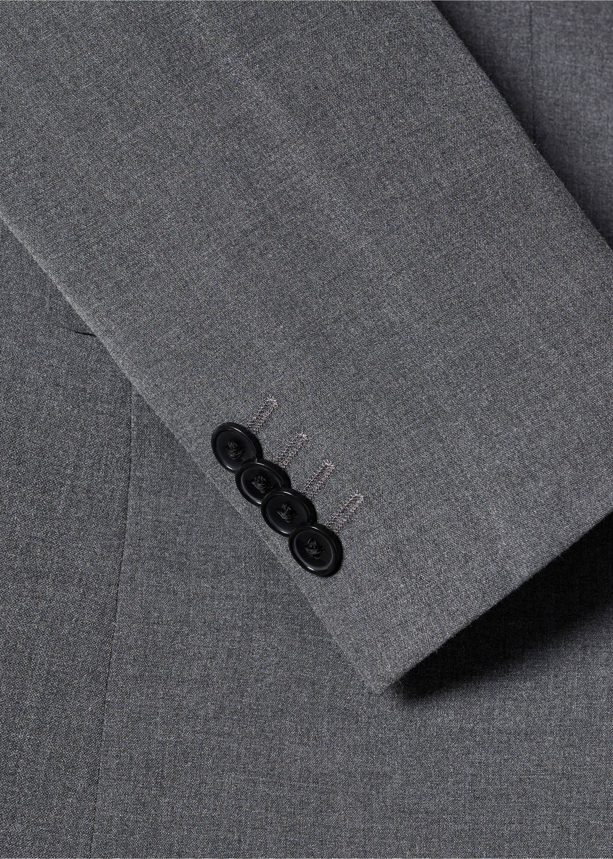 Stretch-fabric slim-fit suit jacket - Details of the article 8, Grey. Ref: 57030015-00.
