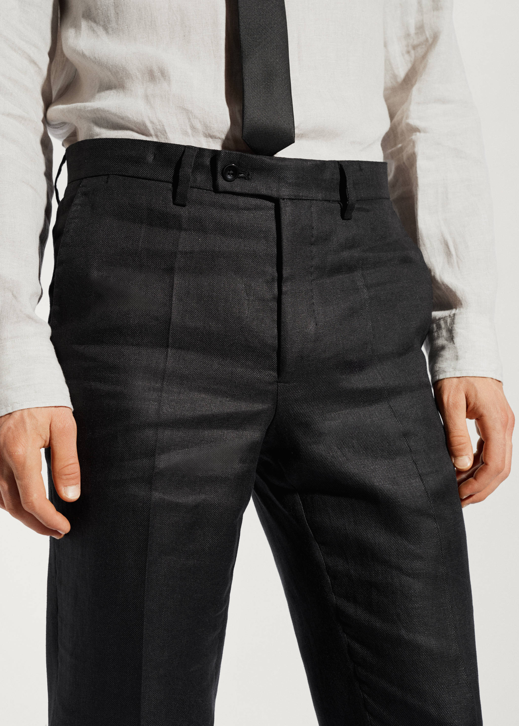 100% linen suit trousers - Details of the article 1