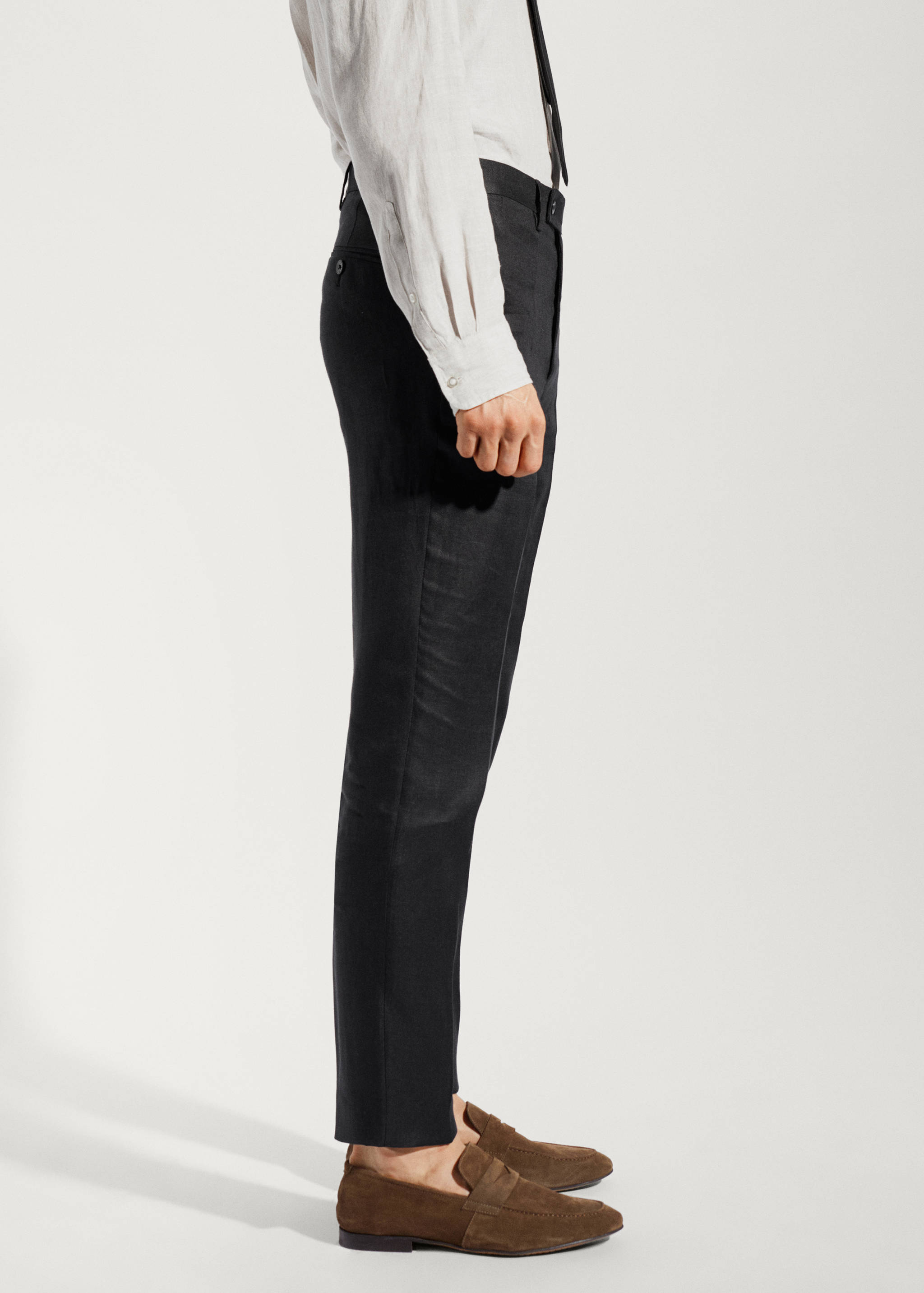 100% linen suit trousers - Details of the article 4