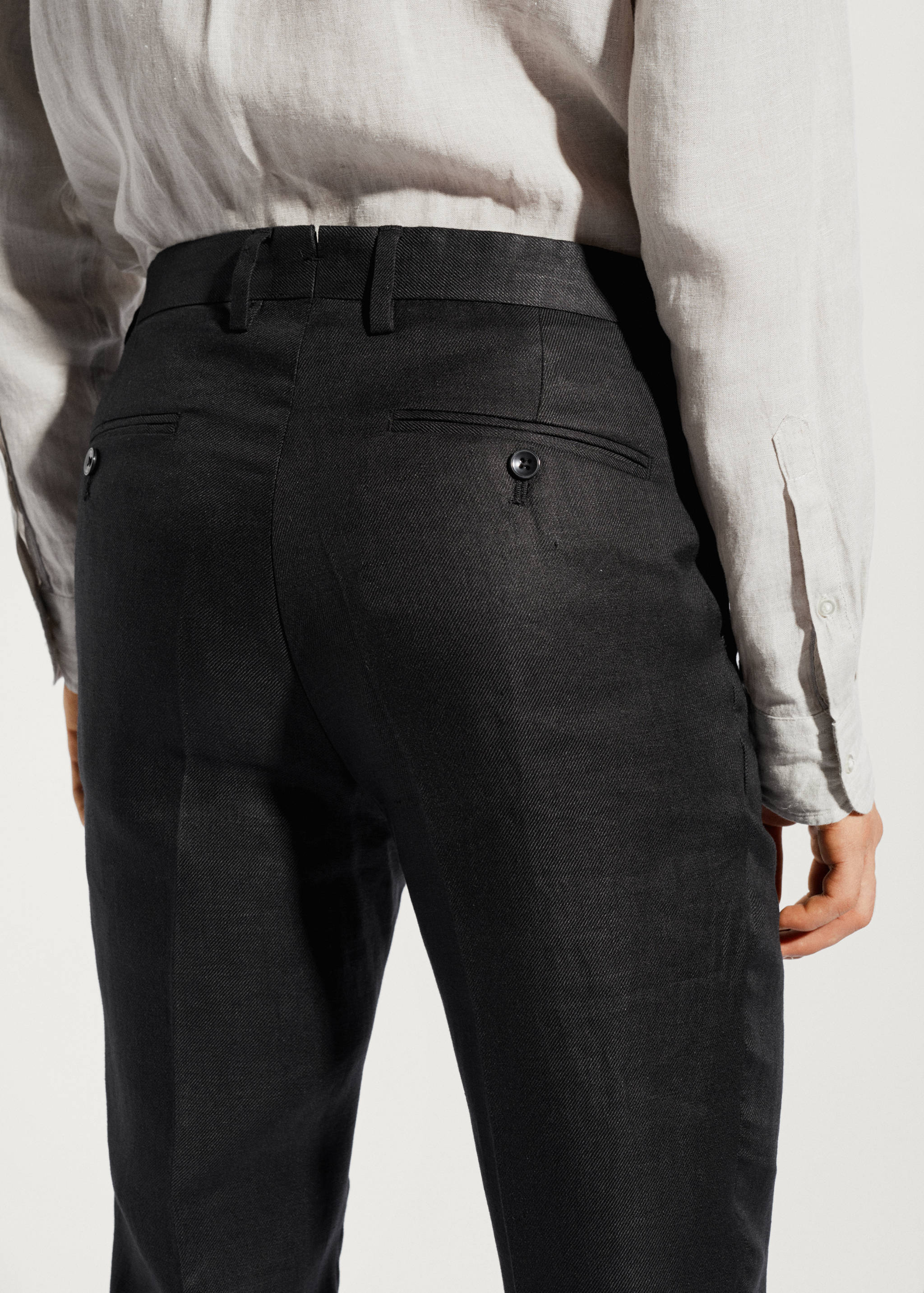 100% linen suit trousers - Details of the article 6