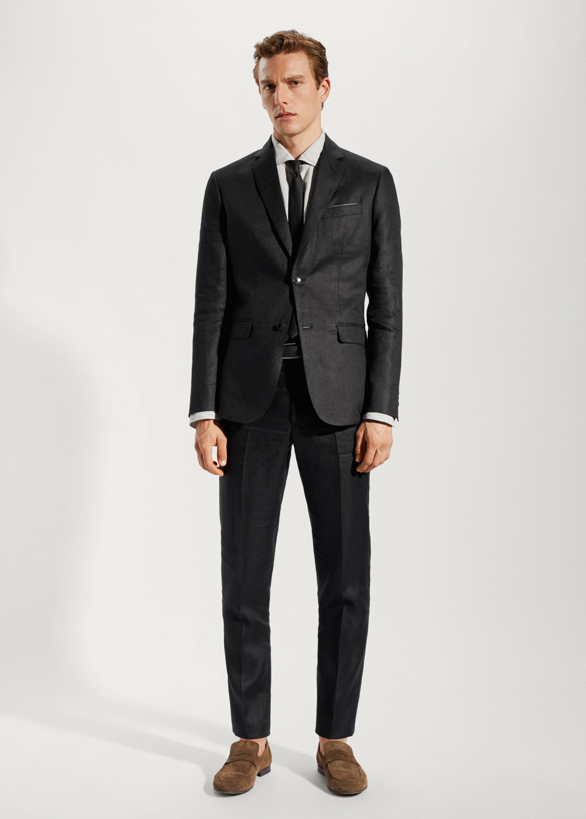 100% linen suit trousers - Details of the article 2