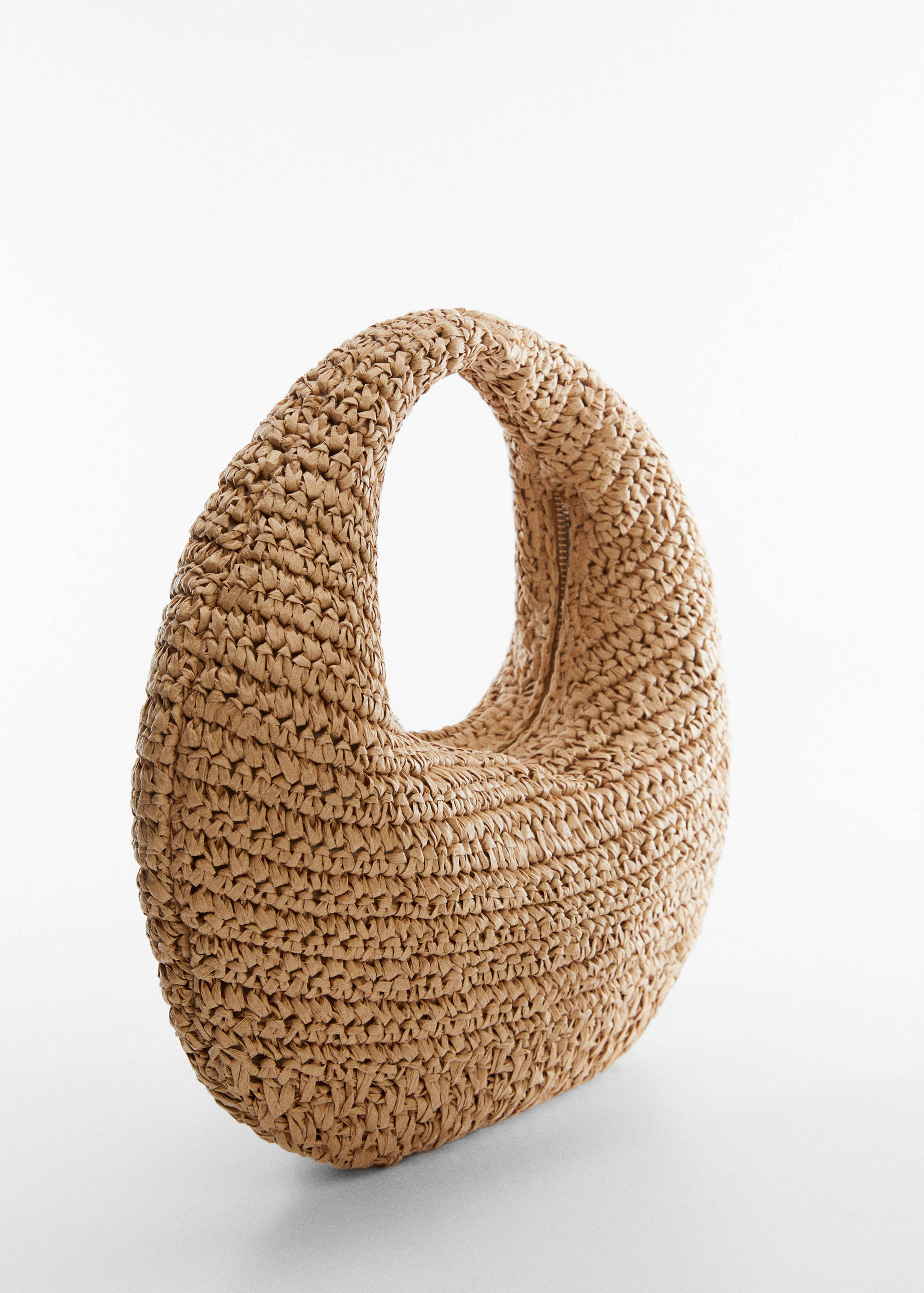 Round natural fibre bag - Medium plane