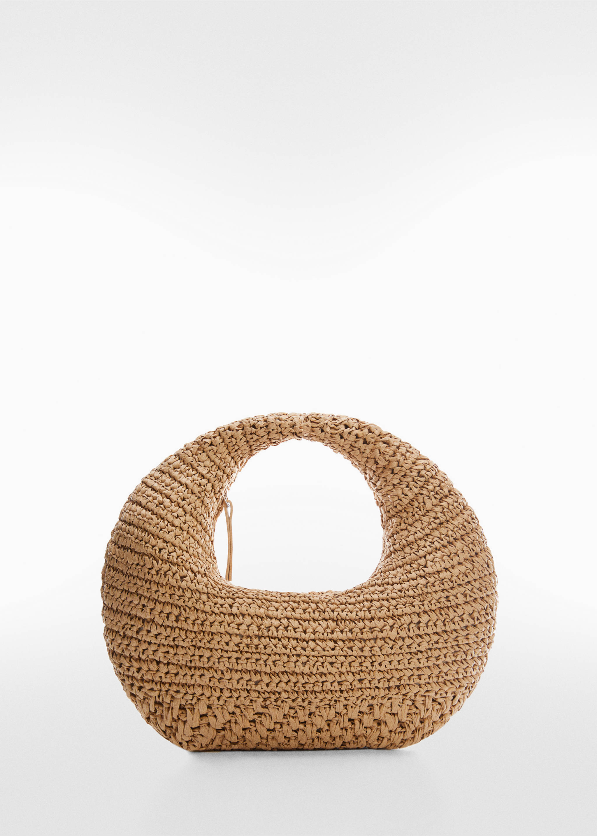 Round natural fibre bag - Article without model, Beige. Ref: 57030033-00.