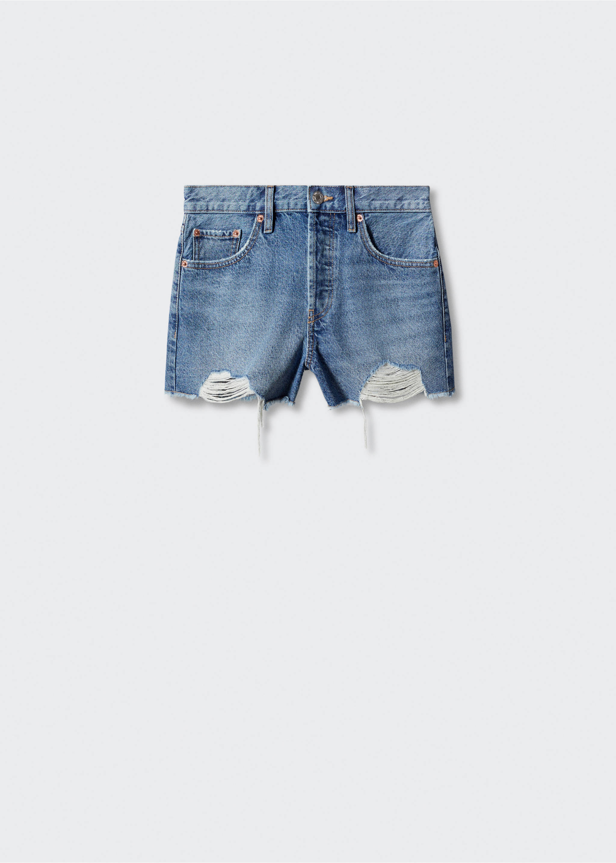 Broken denim shorts - Article without model, Medium Blue. Ref: 57030038-00.