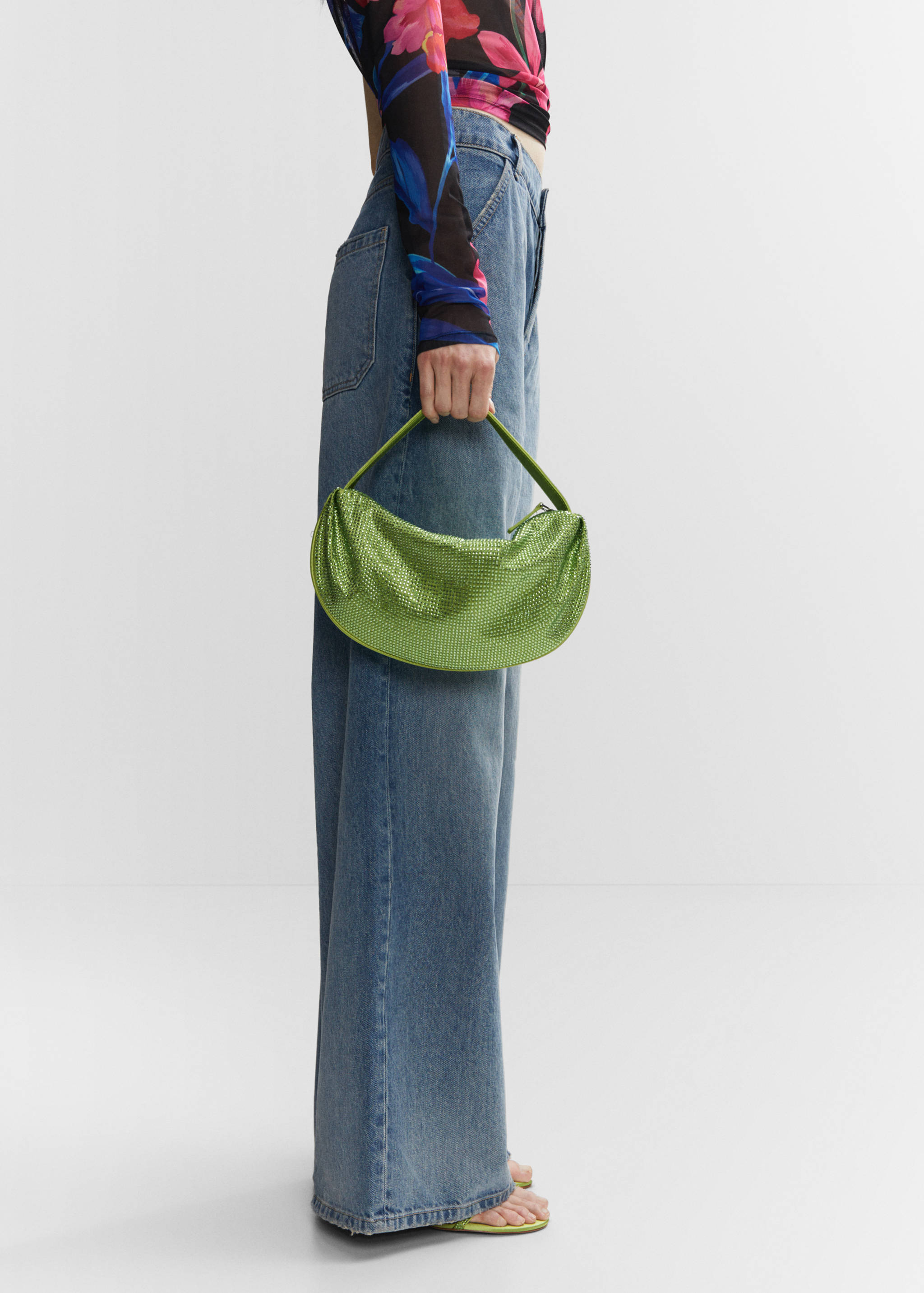 Schultertasche mit Kristallsteinen - Allgemeine Ansicht