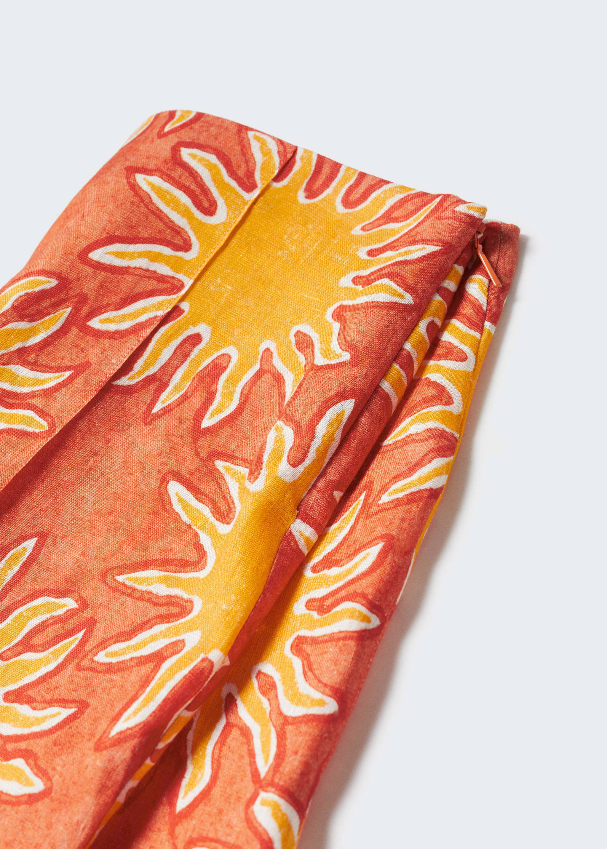 Printed linen wideleg pants - Details of the article 8