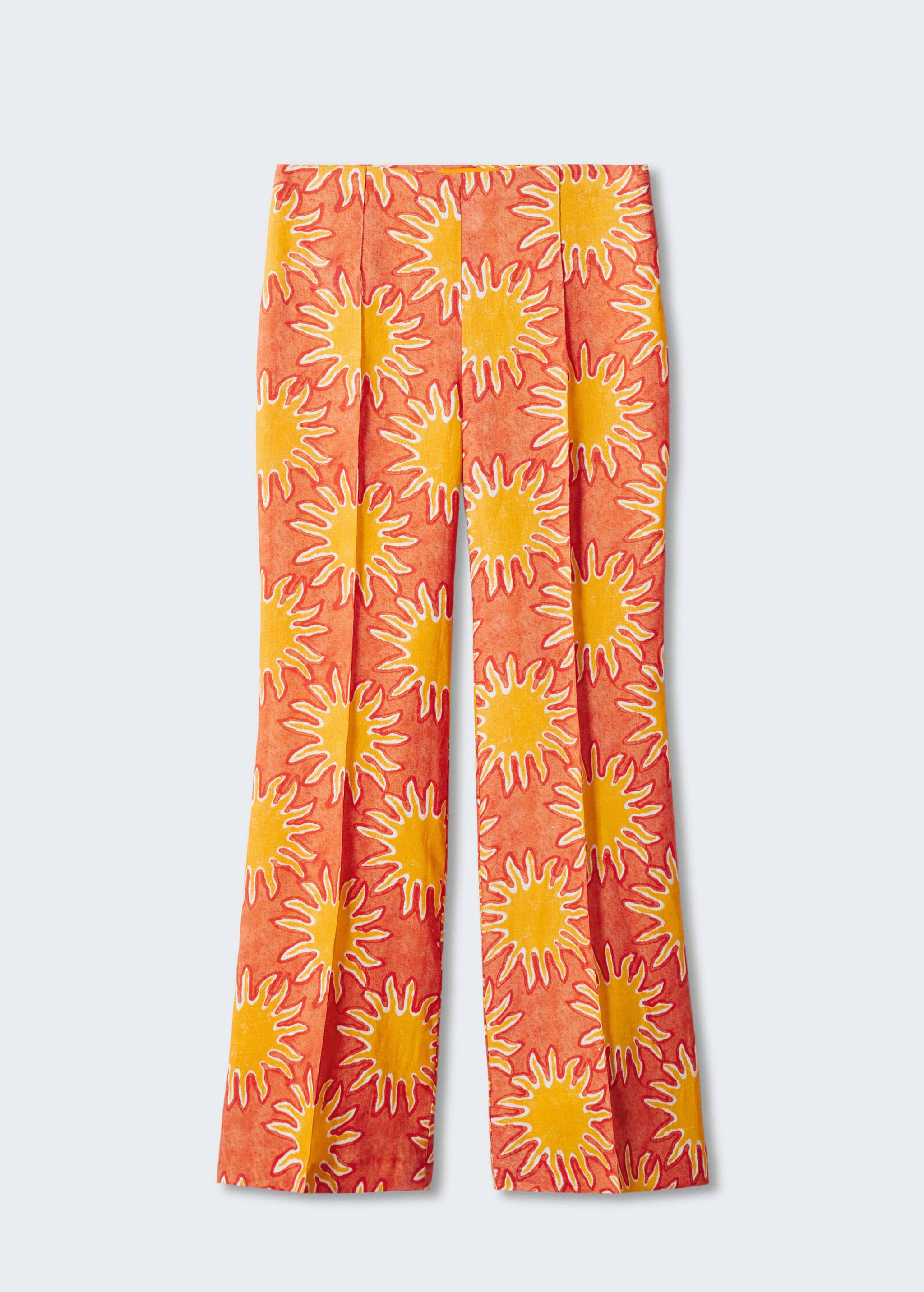 Printed linen wideleg trousers - Article without model