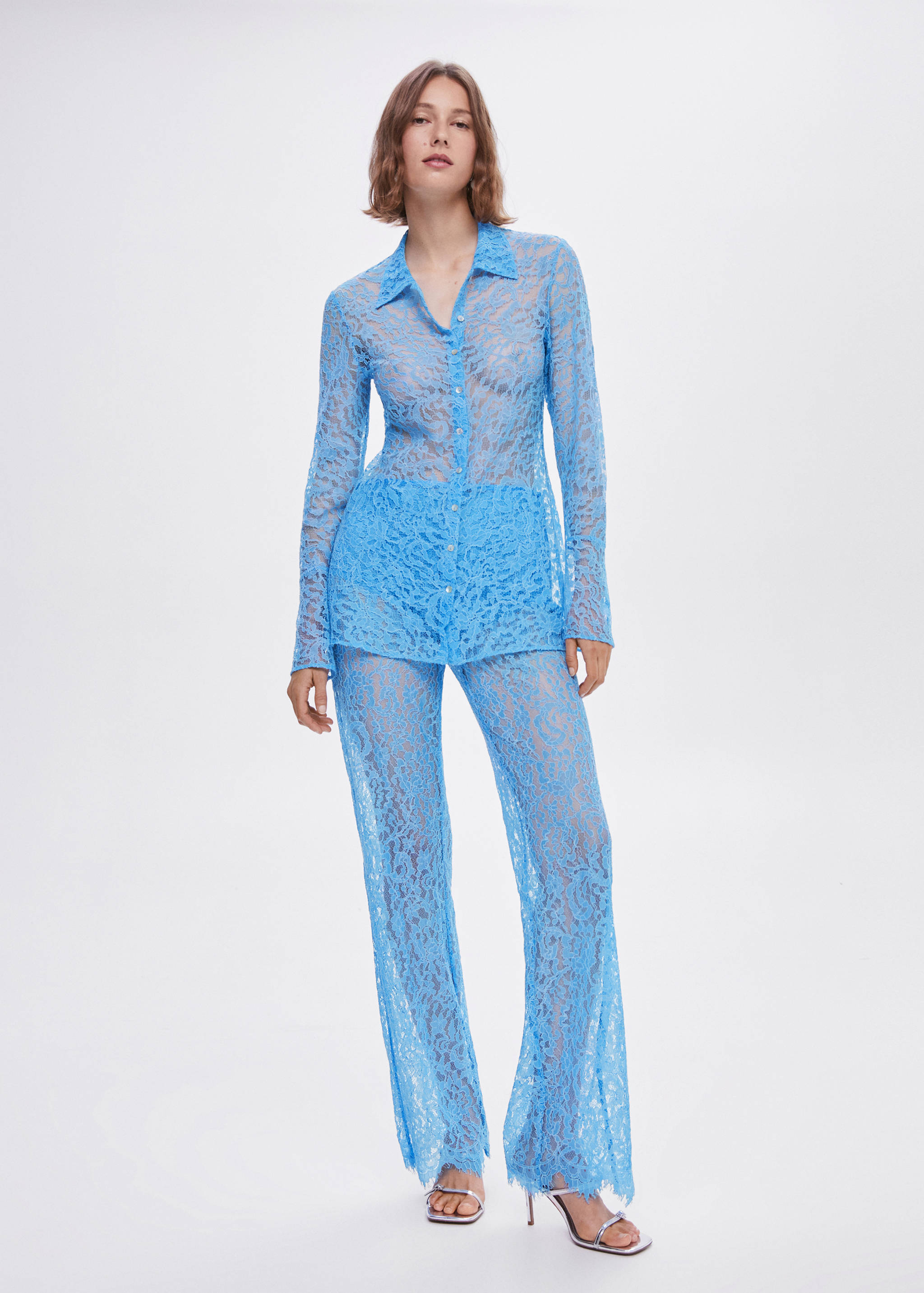 Guipure palazzo trousers - General plane