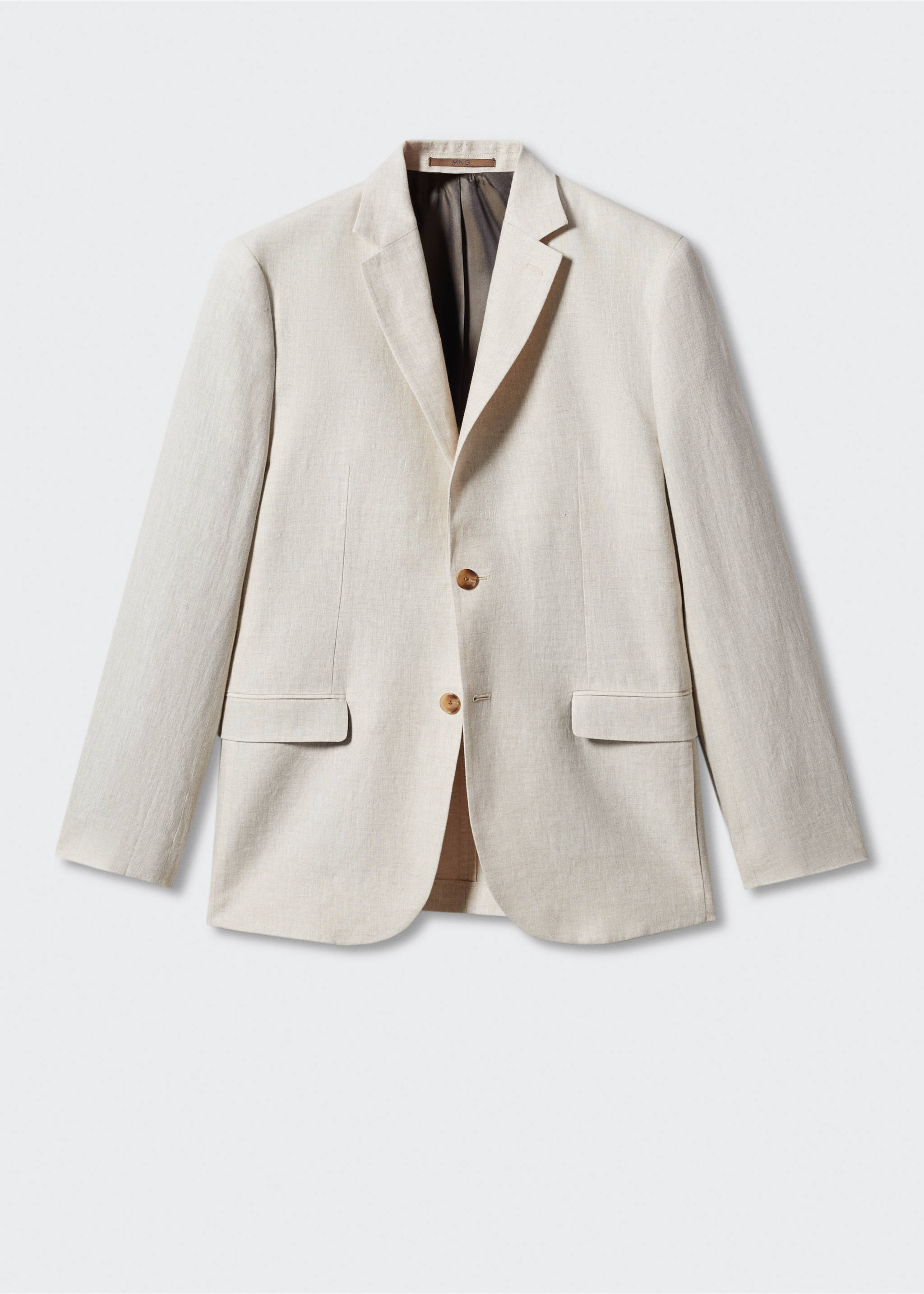 100% linen slim fit blazer - Article without model, Sand. Ref: 57030551-00.