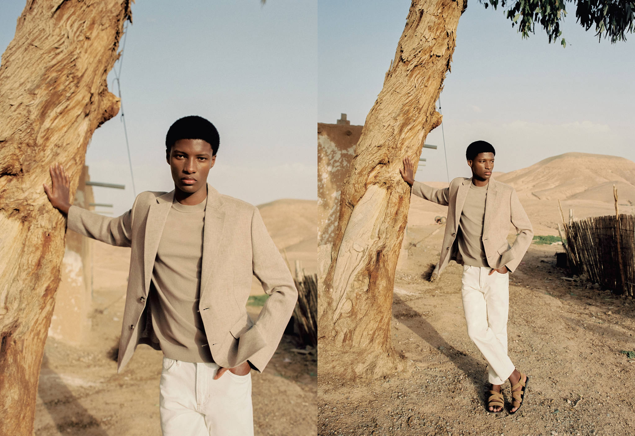 100% linen slim fit blazer - Panoramic plane