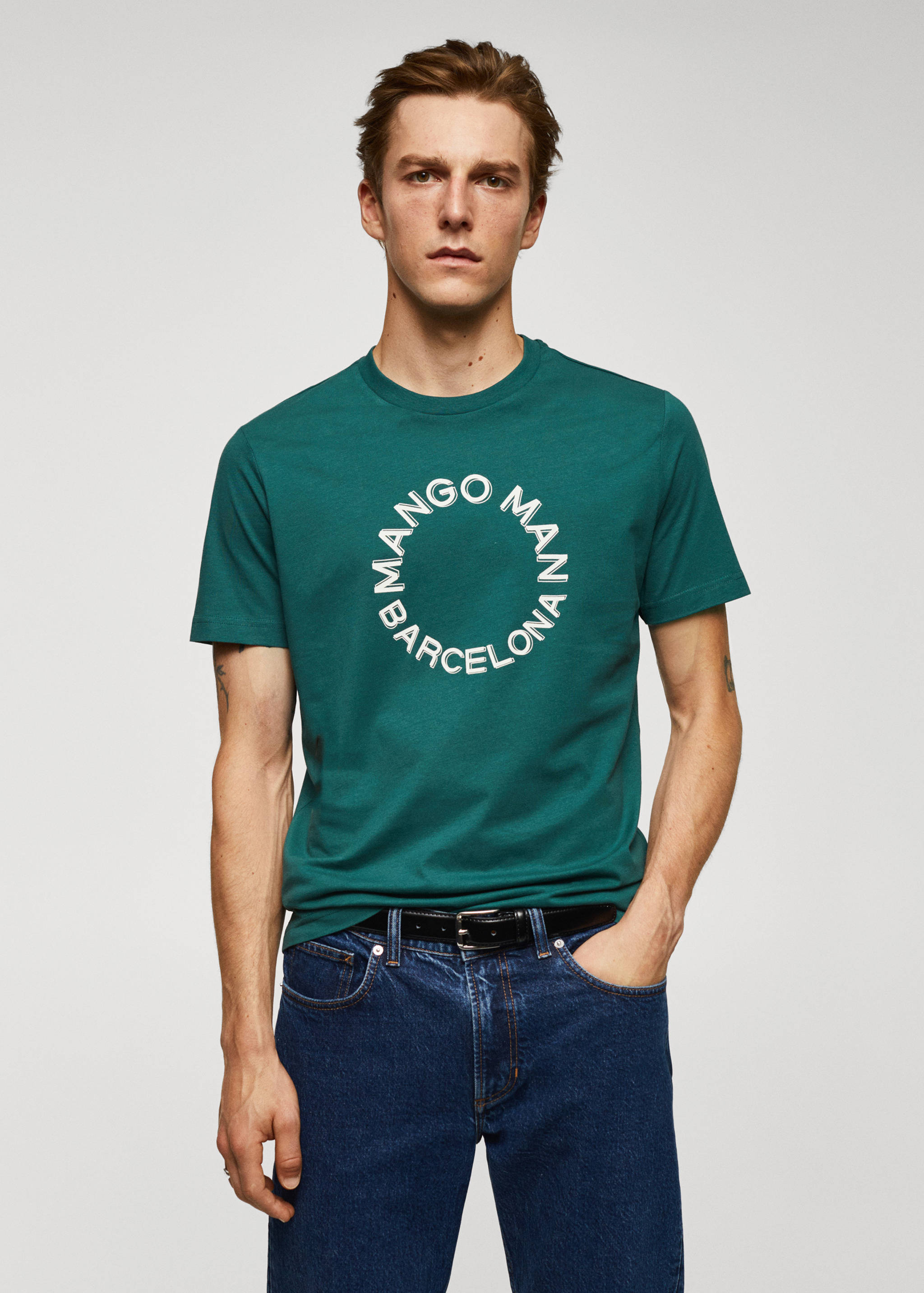 100% cotton t-shirt with logo - Medium plane