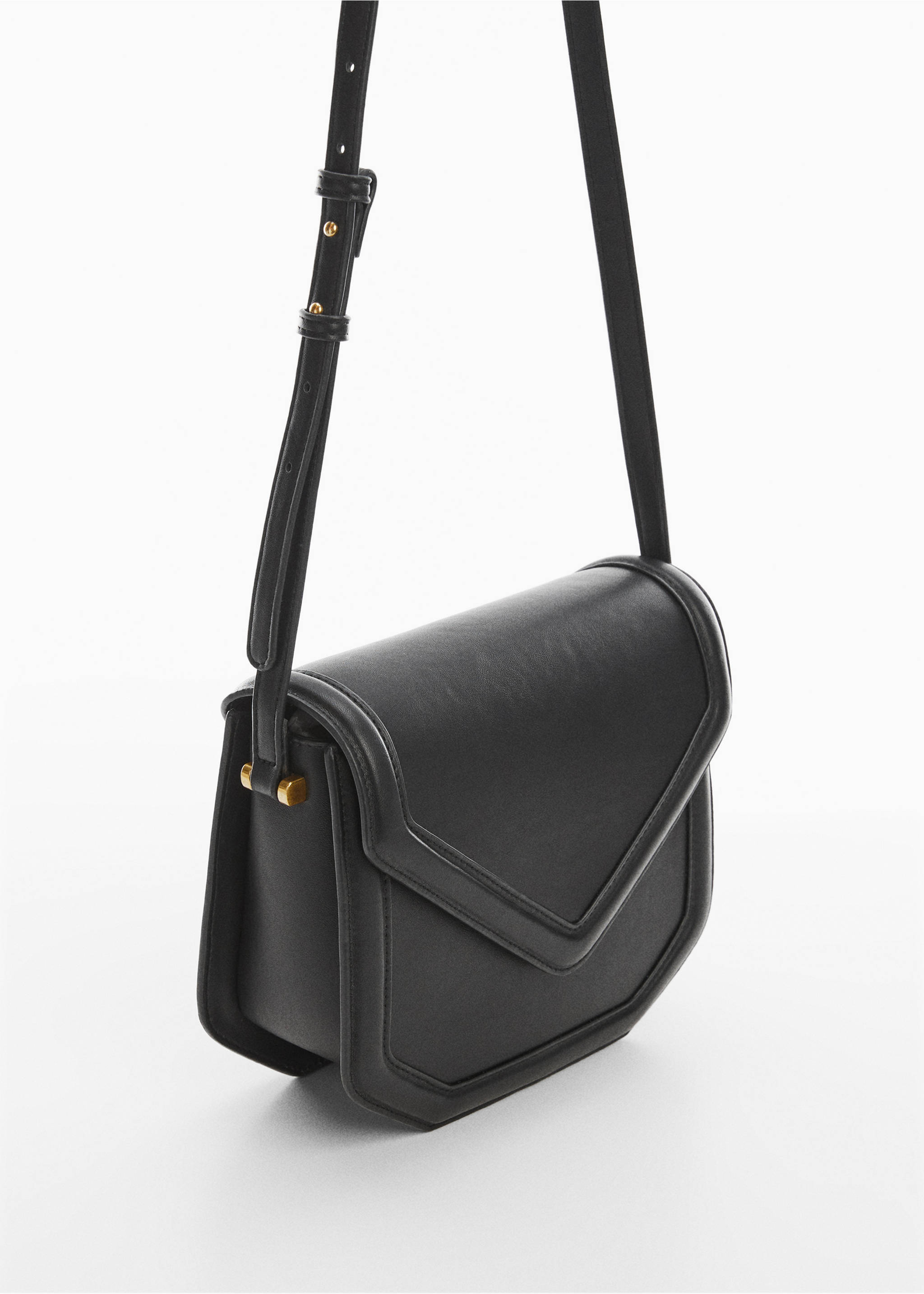 Geometric flap bag - Medium plane, Black. Ref: 57031178-00.