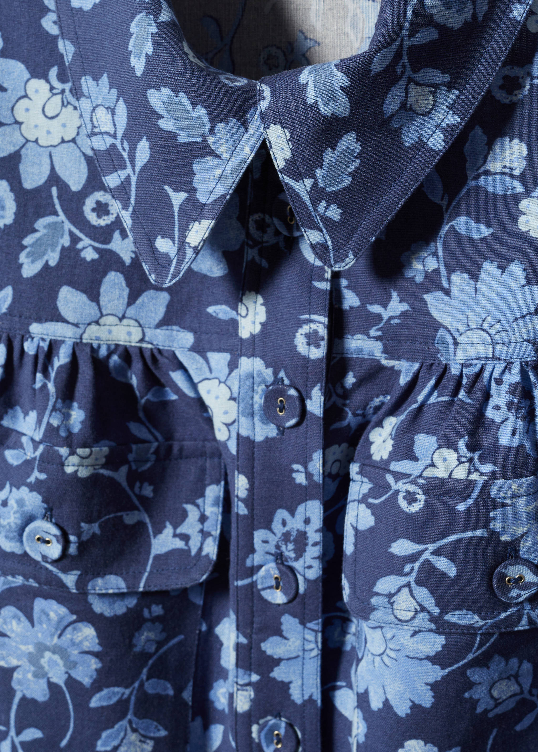 Floral overshirt with belt - Details of the article 8