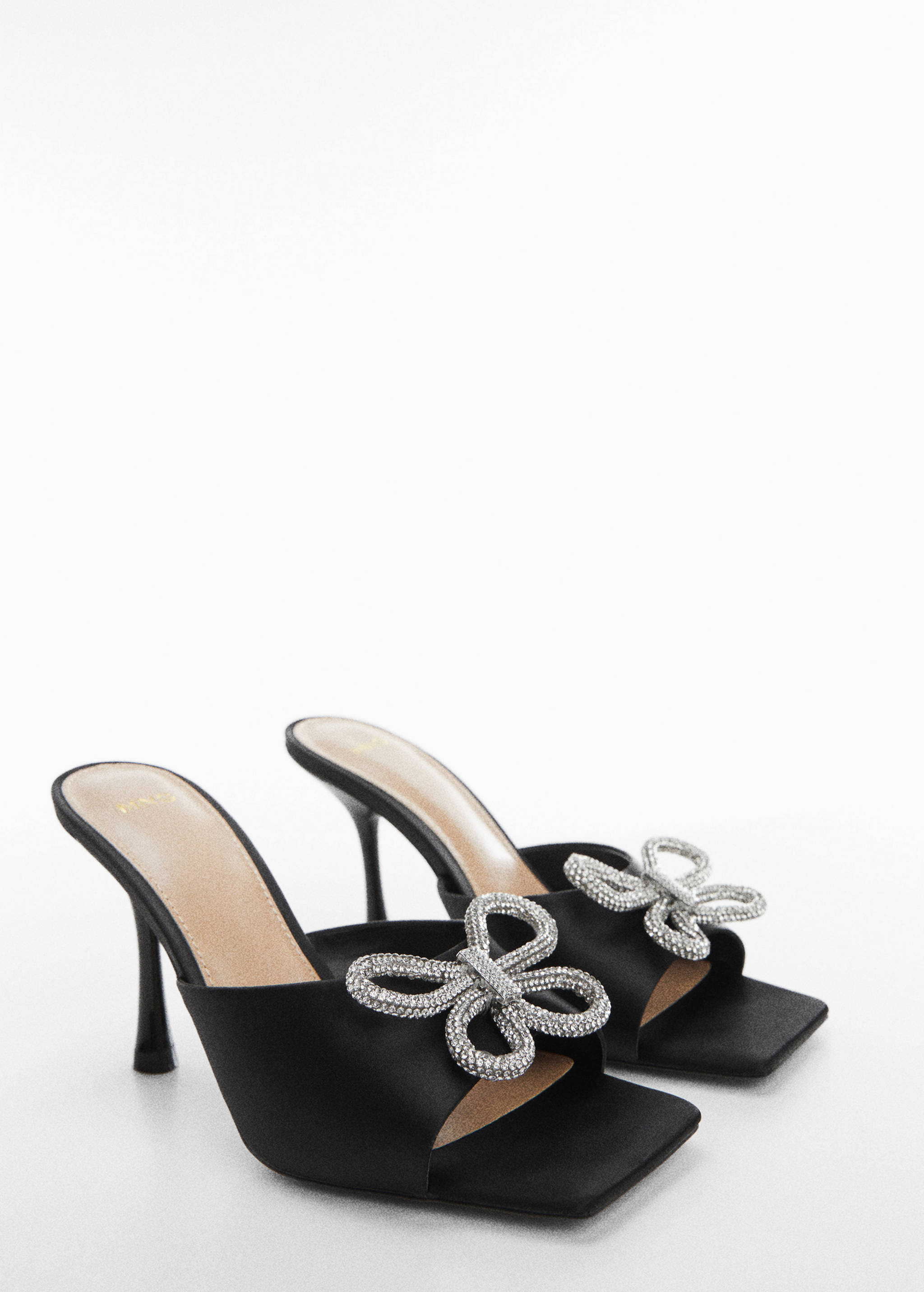 Heeled sandals with rhinestone detail - Medium plane