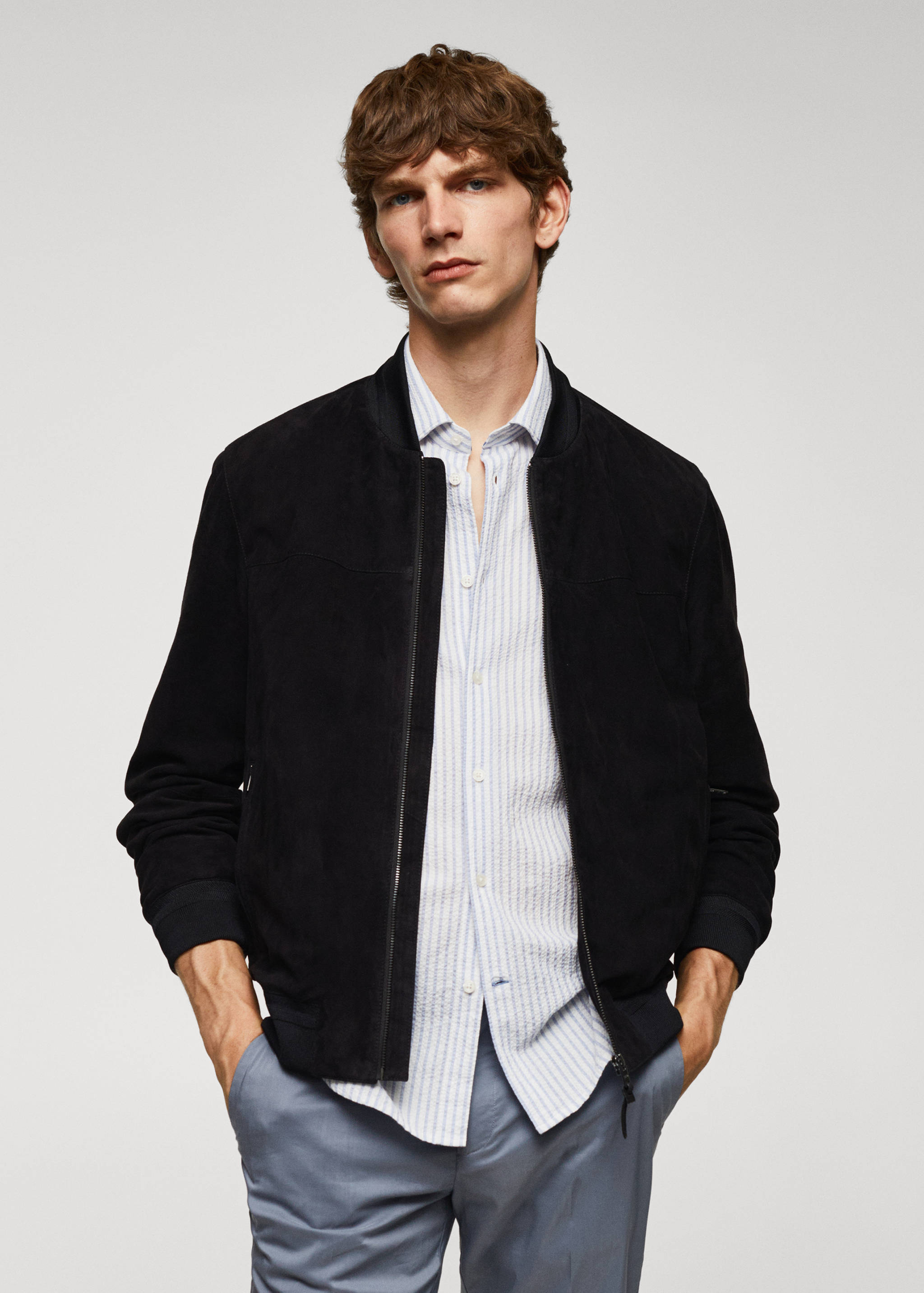 Leather bomber jacket - Medium plane