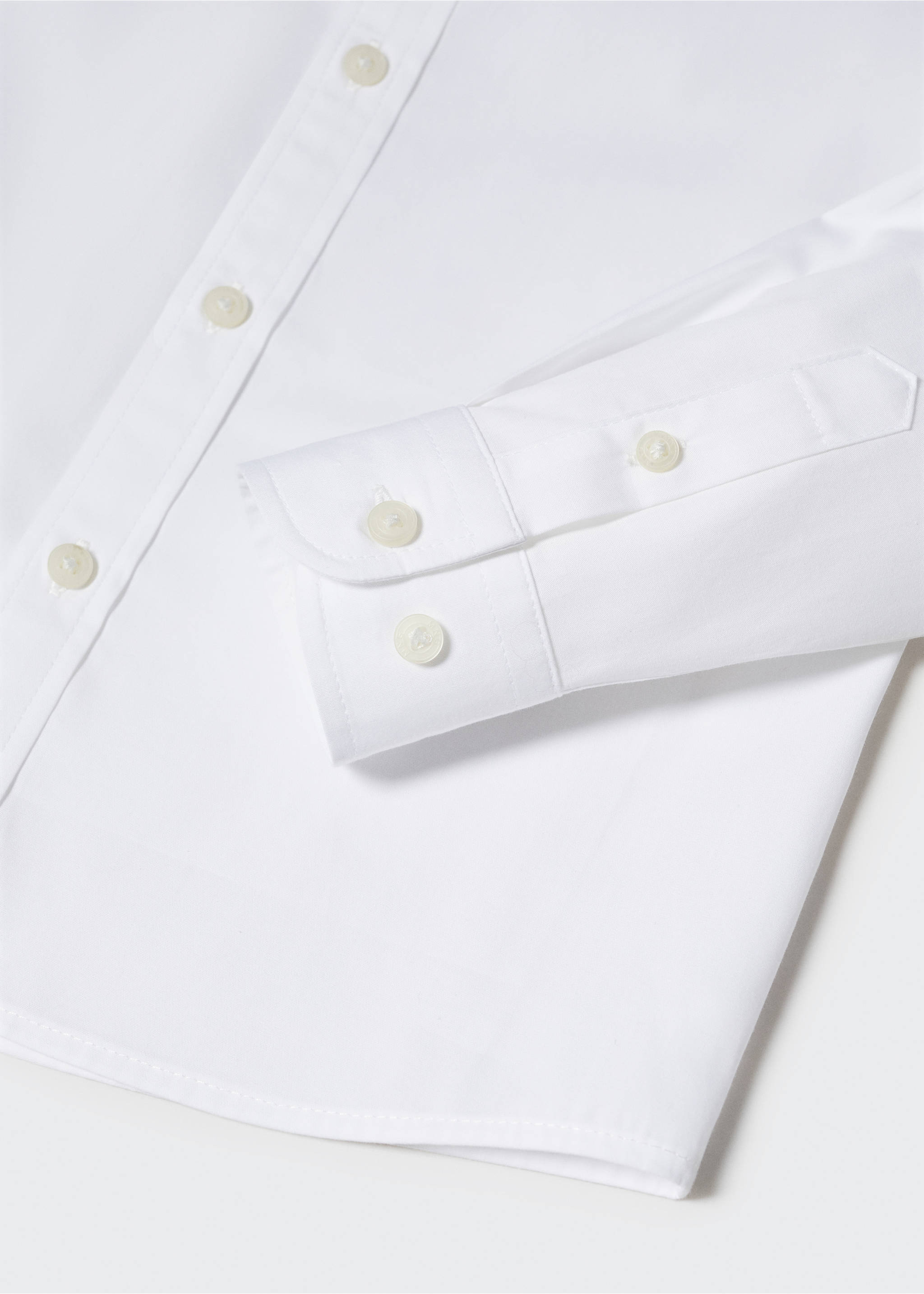 Chemise habillée popeline regular - Détail de l'article 8, Blanc. Ref: 57032519-00.
