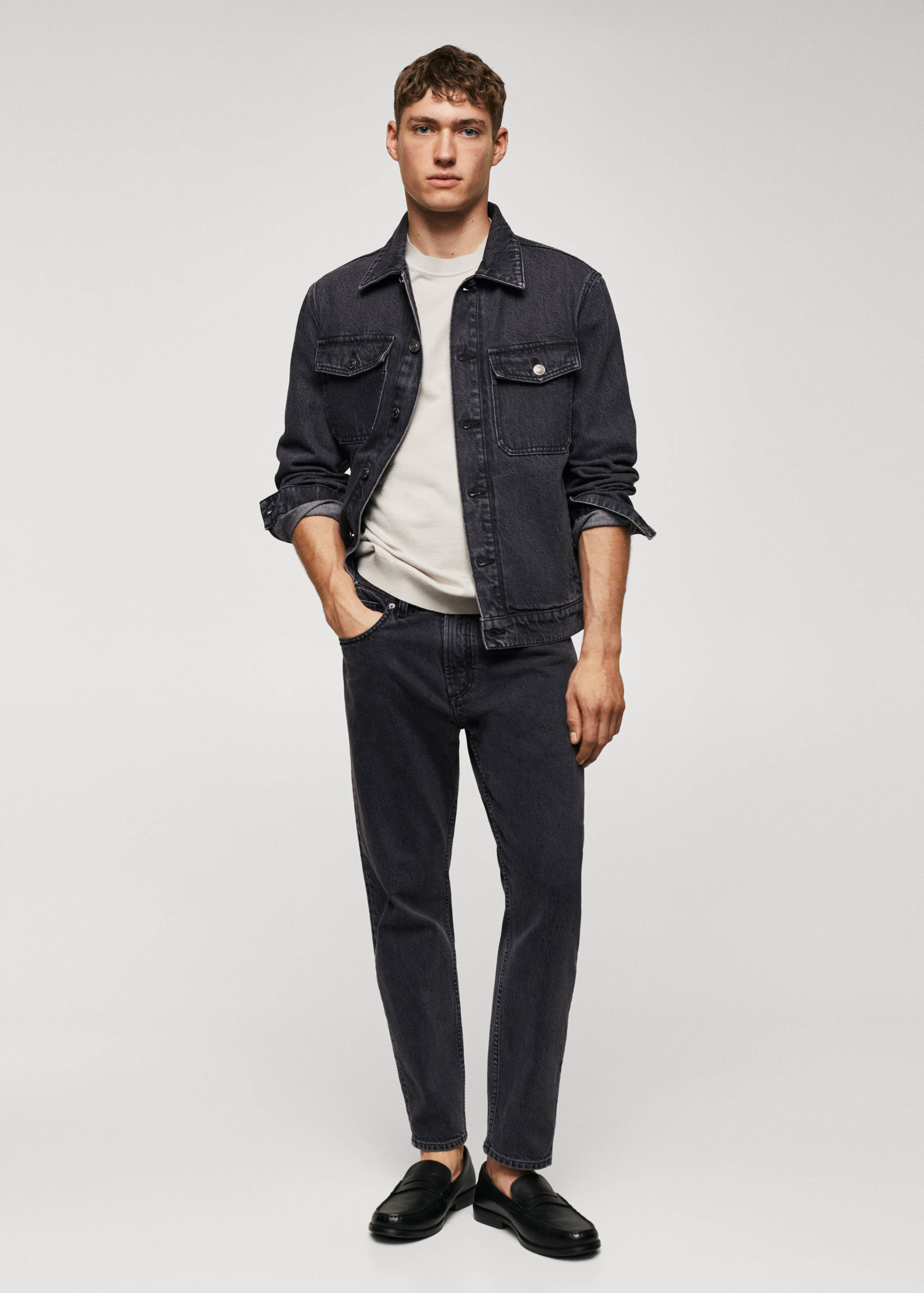 Džínová svrchní košile s kapsami - Celkový náhled