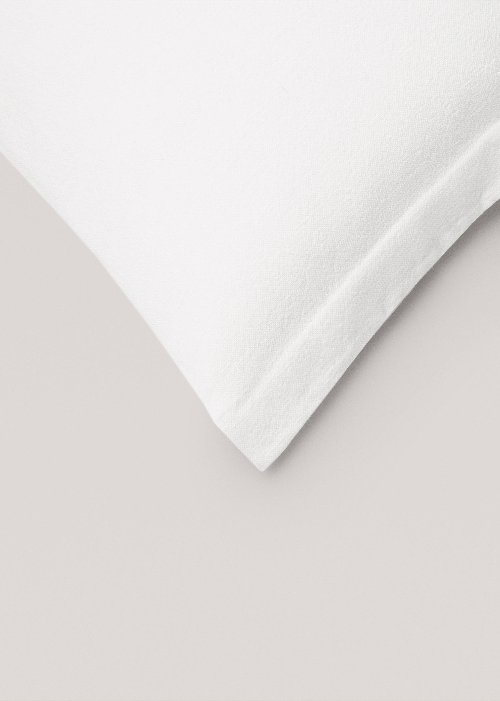 Housse coussin lin et coton mélangés 50x50 cm - Détail de l'article 1, Blanc. Ref: 57032522-00.