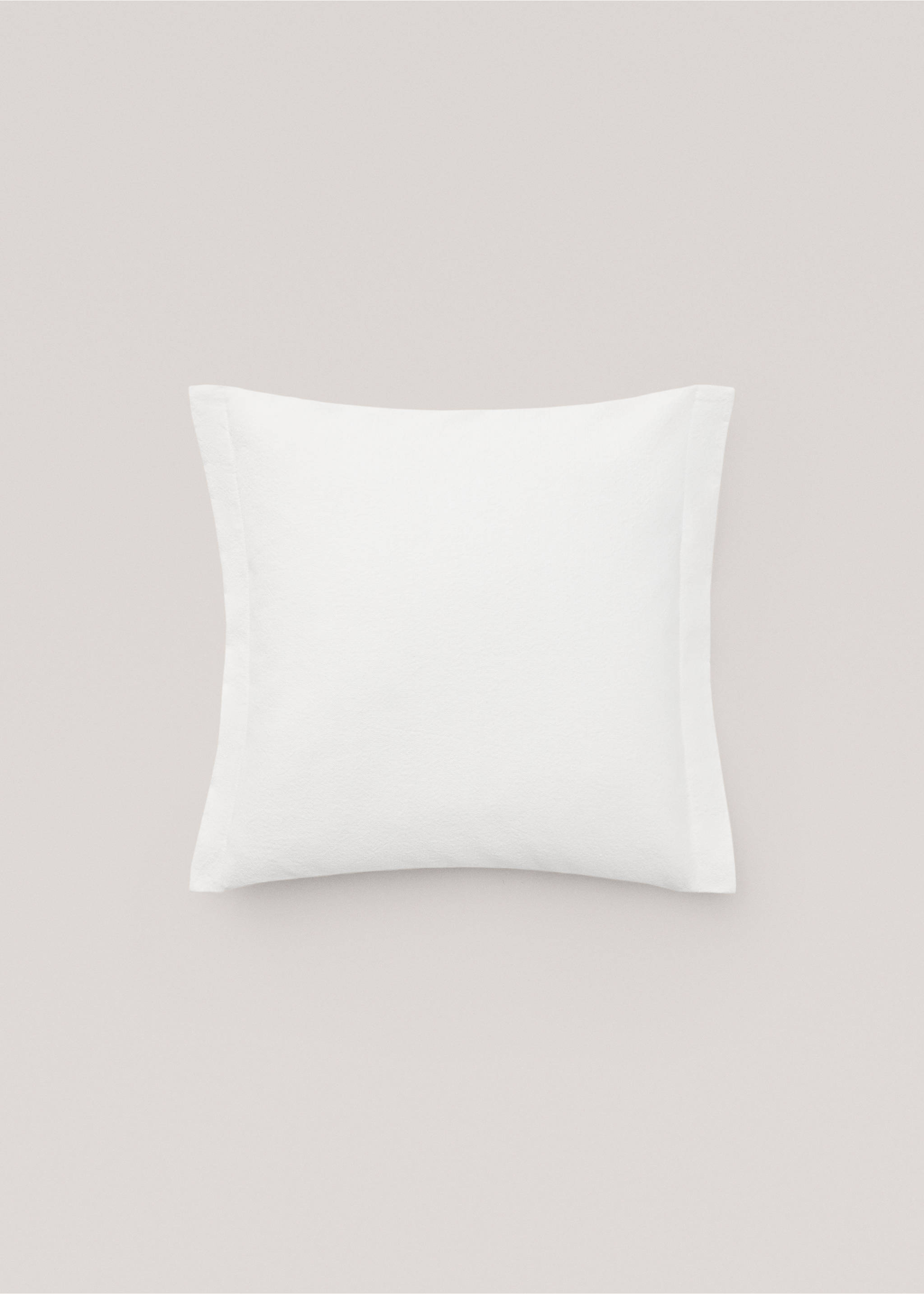 Housse coussin lin et coton mélangés 50x50 cm - Article sans modèle, Blanc. Ref: 57032522-00.