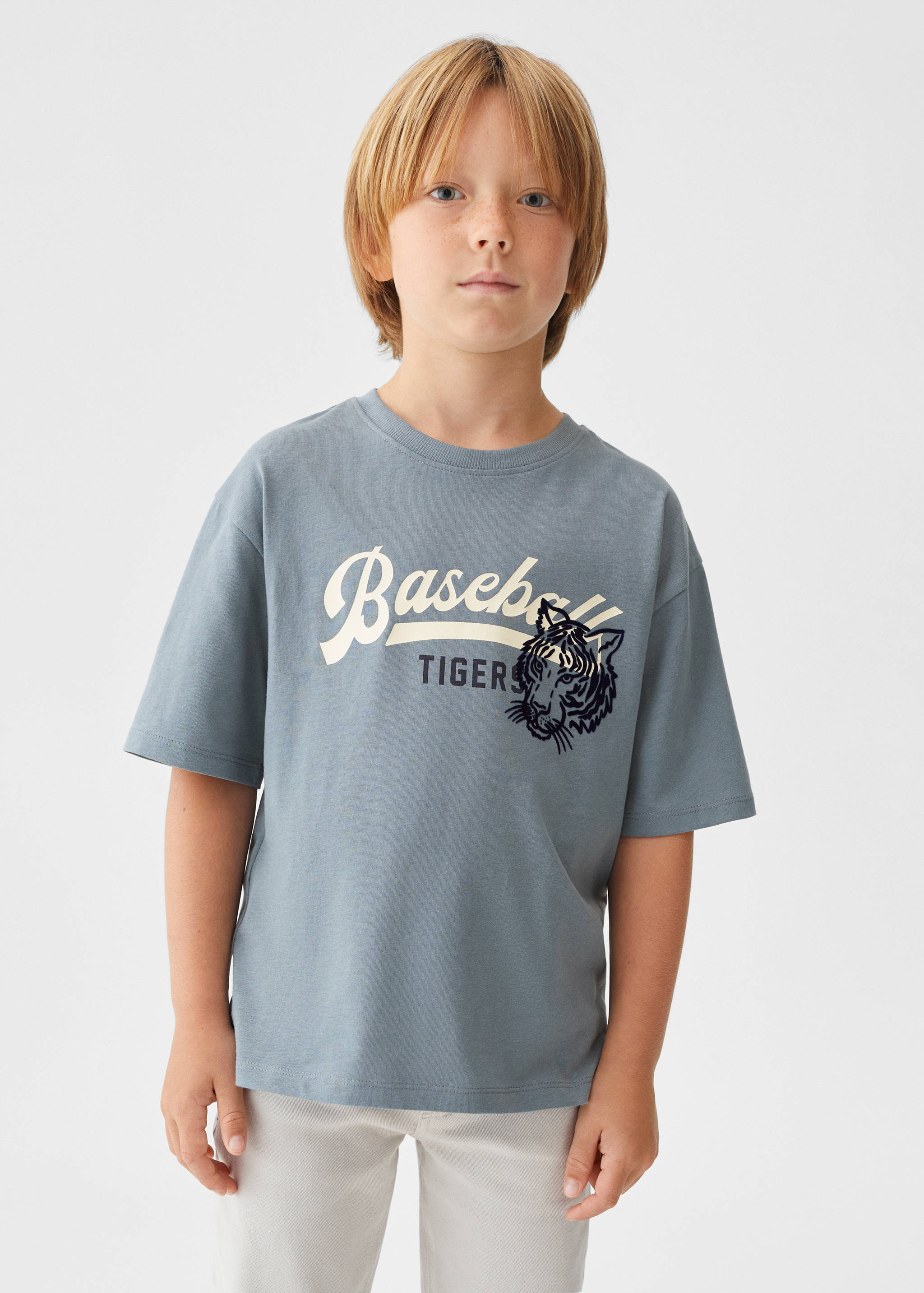 Printed cotton-blend T-shirt - Medium plane