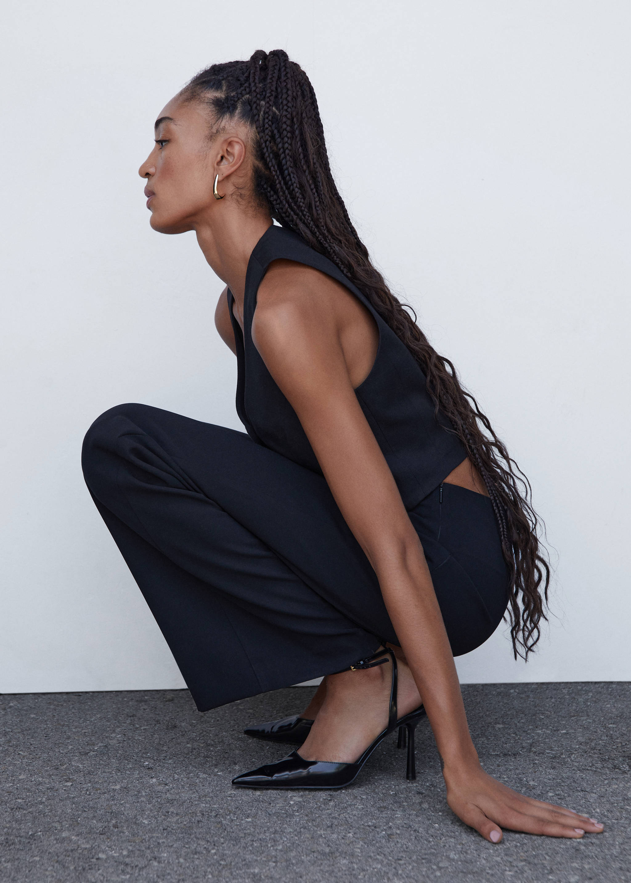 Wide leg suit trousers - Details of the article 2