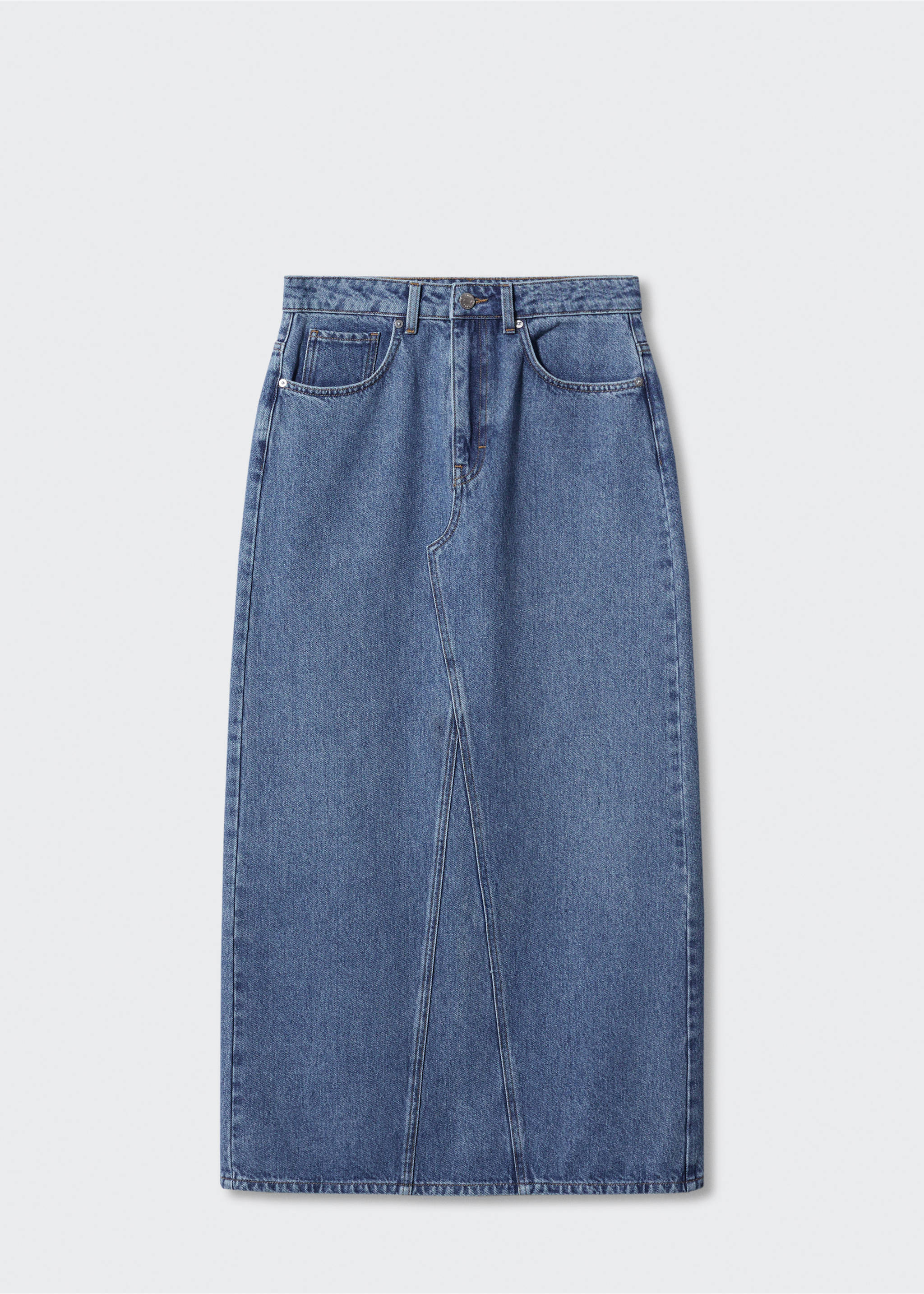 Long denim skirt - Article without model, Medium Blue. Ref: 57033806-00.