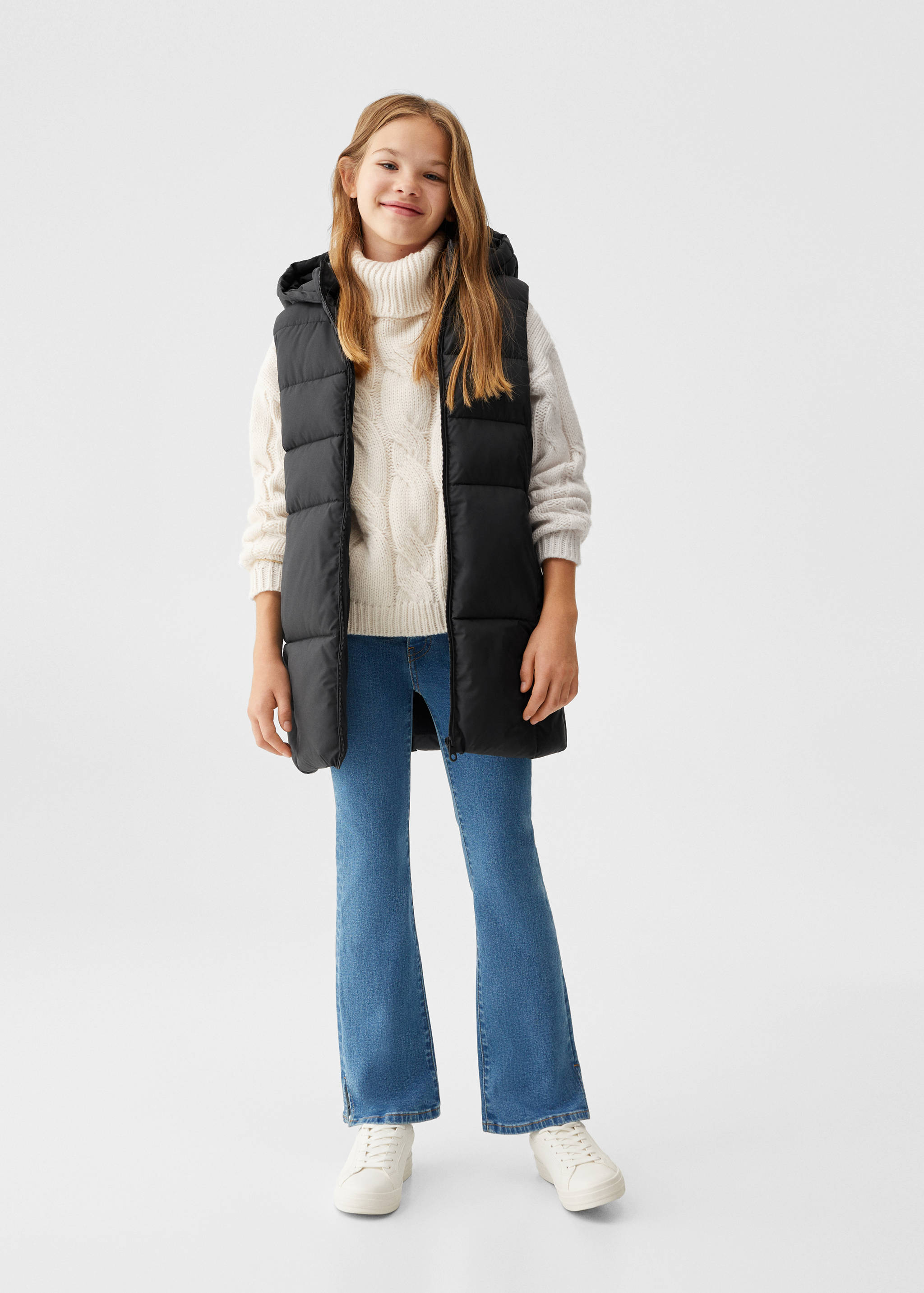Long puffer vest - General plane