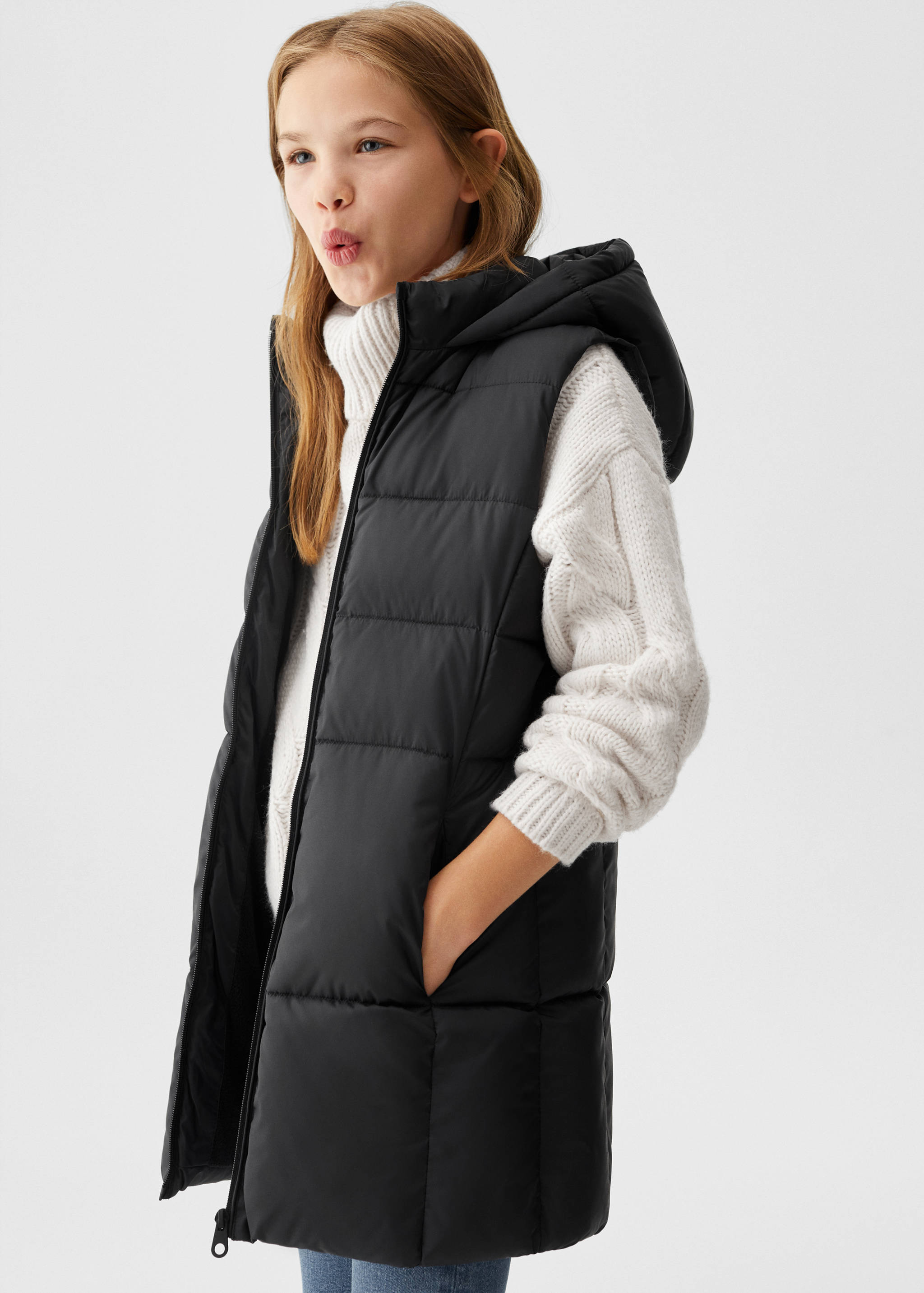 Long puffer vest - Medium plane