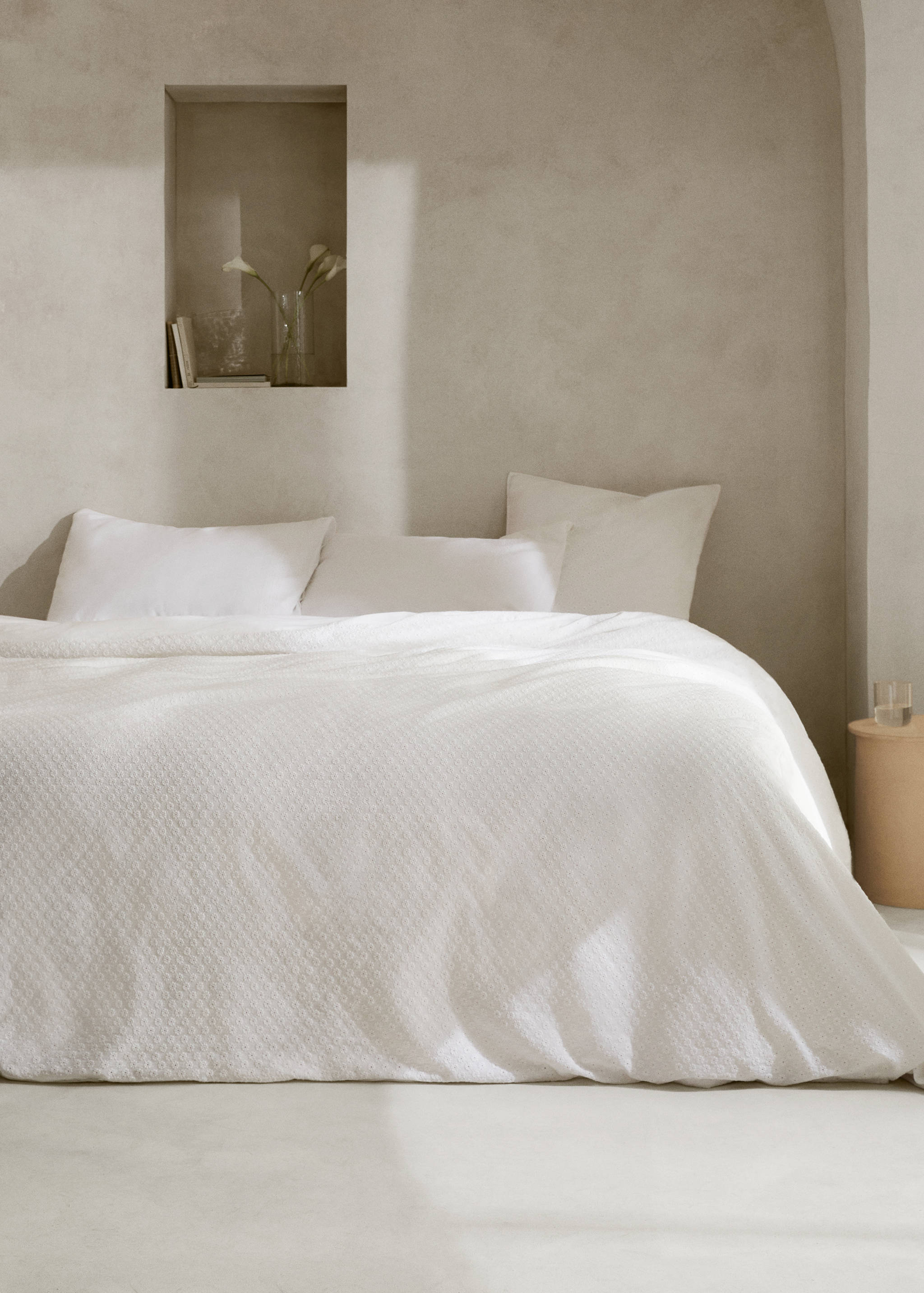 Cotton embroidered duvet cover Queen bed - General plane