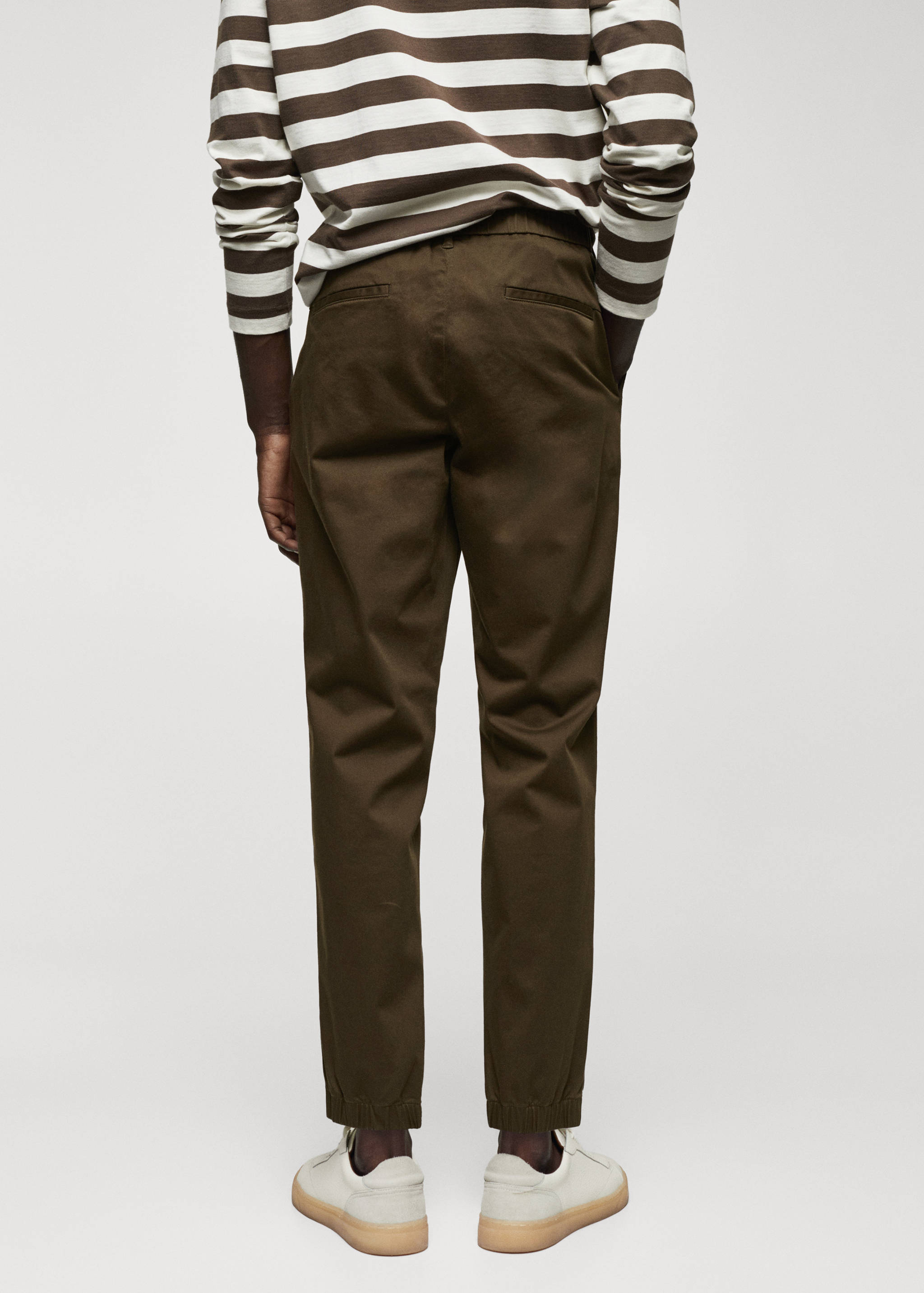 Slim-fit stretch cotton trousers - Reverse of the article