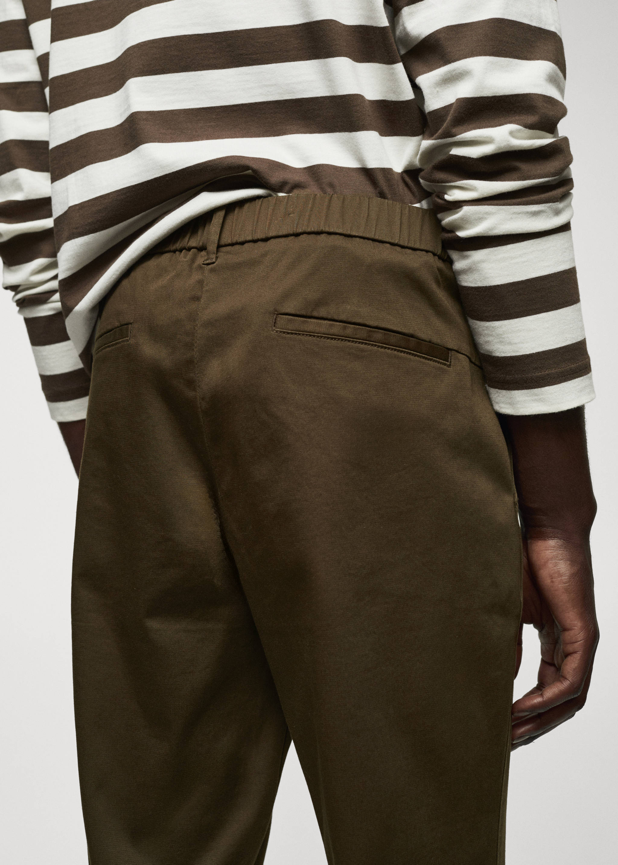 Slim-fit stretch cotton trousers - Details of the article 6