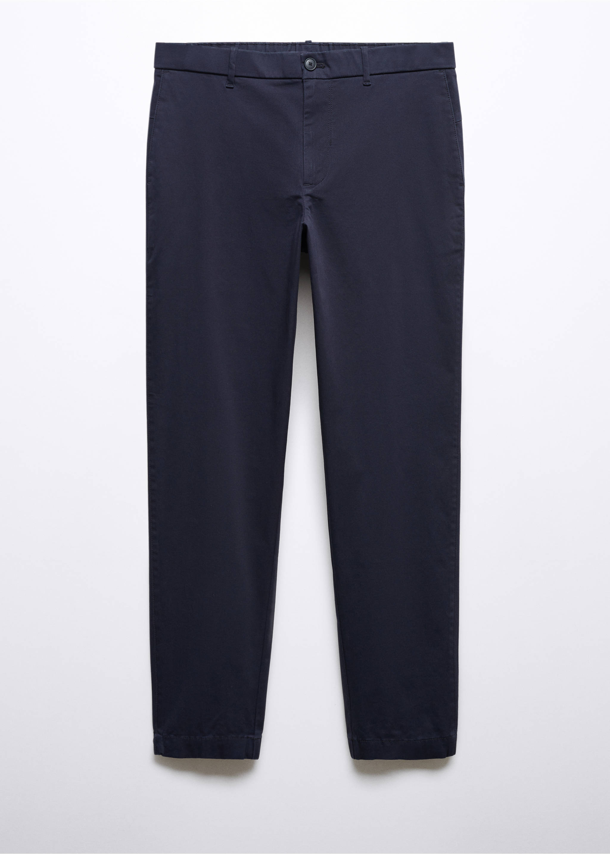 Slim-fit stretch cotton trousers - Article without model, Navy. Ref: 57034388-00.