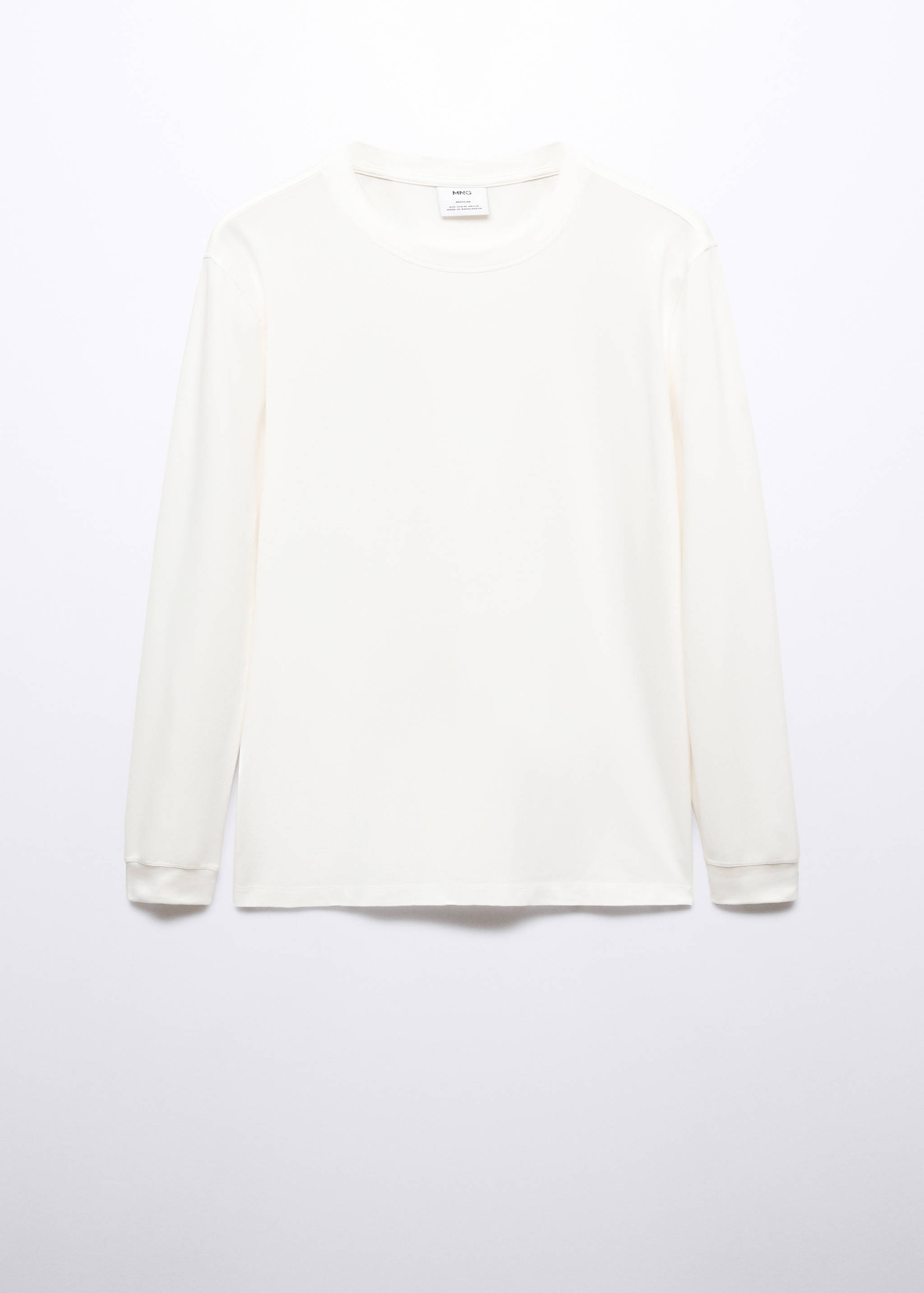 Long-sleeved pique cotton t-shirt - Article without model