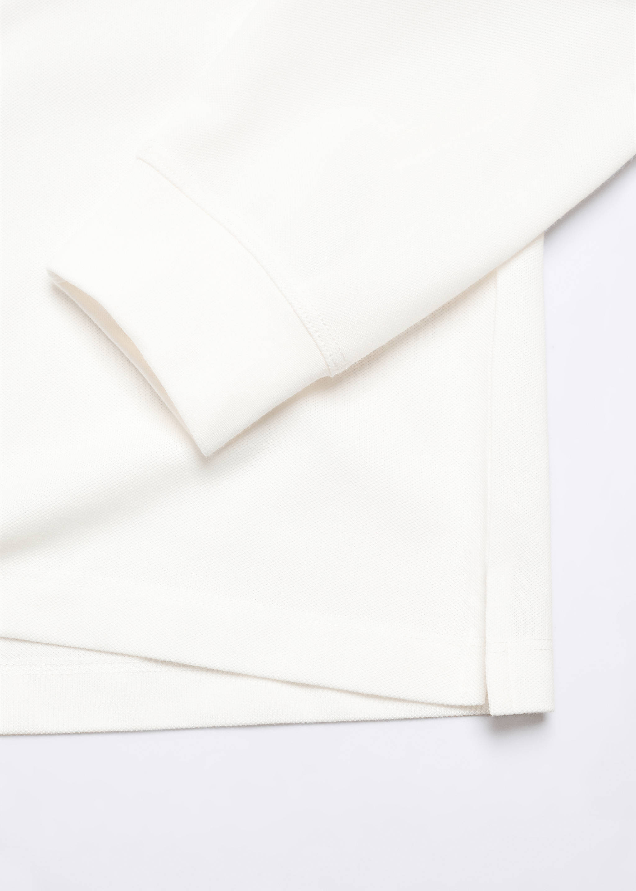 Long-sleeved pique cotton t-shirt - Details of the article 8