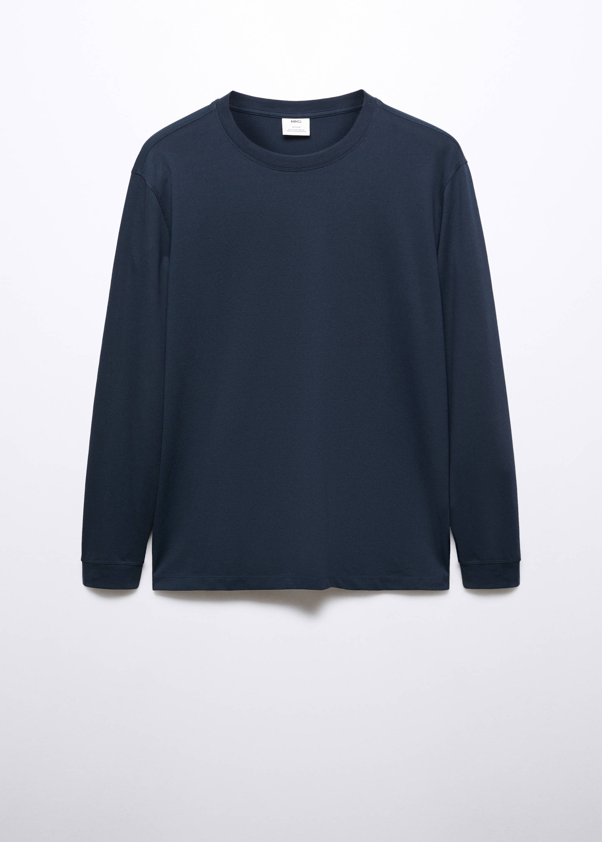 Long-sleeved pique cotton t-shirt - Article without model