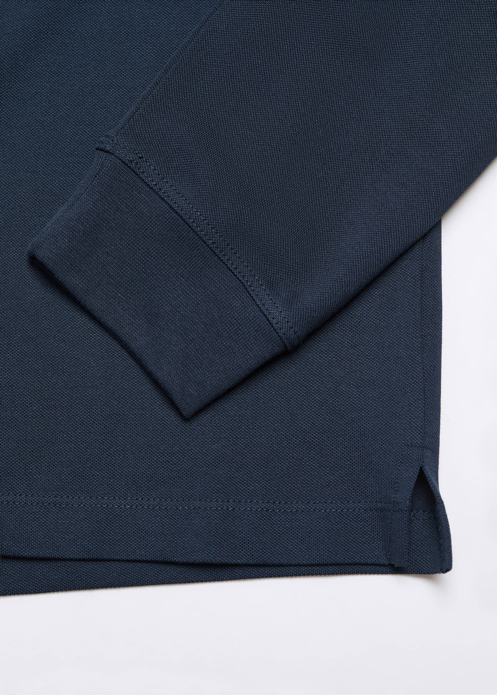 Long-sleeved pique cotton t-shirt - Details of the article 8