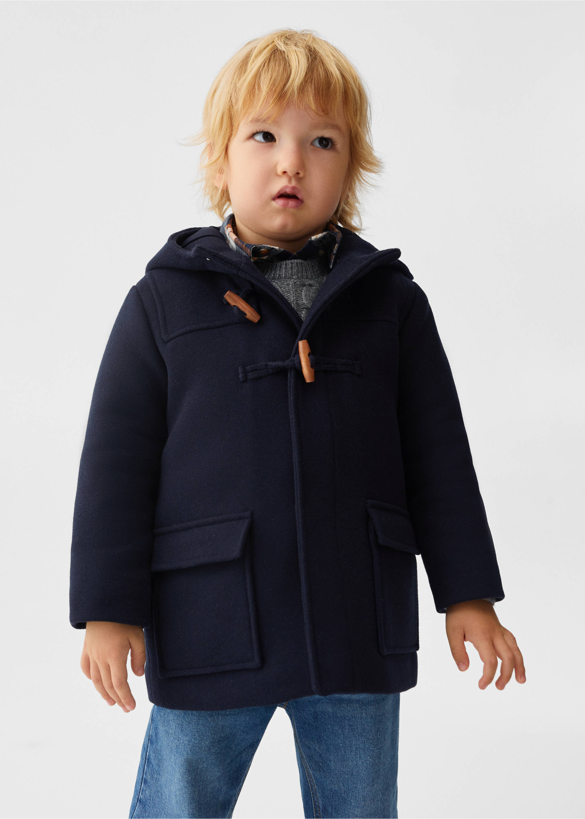 Jas met capuchon - Middenvlak, Marineblauw. Ref: 57034413-00.