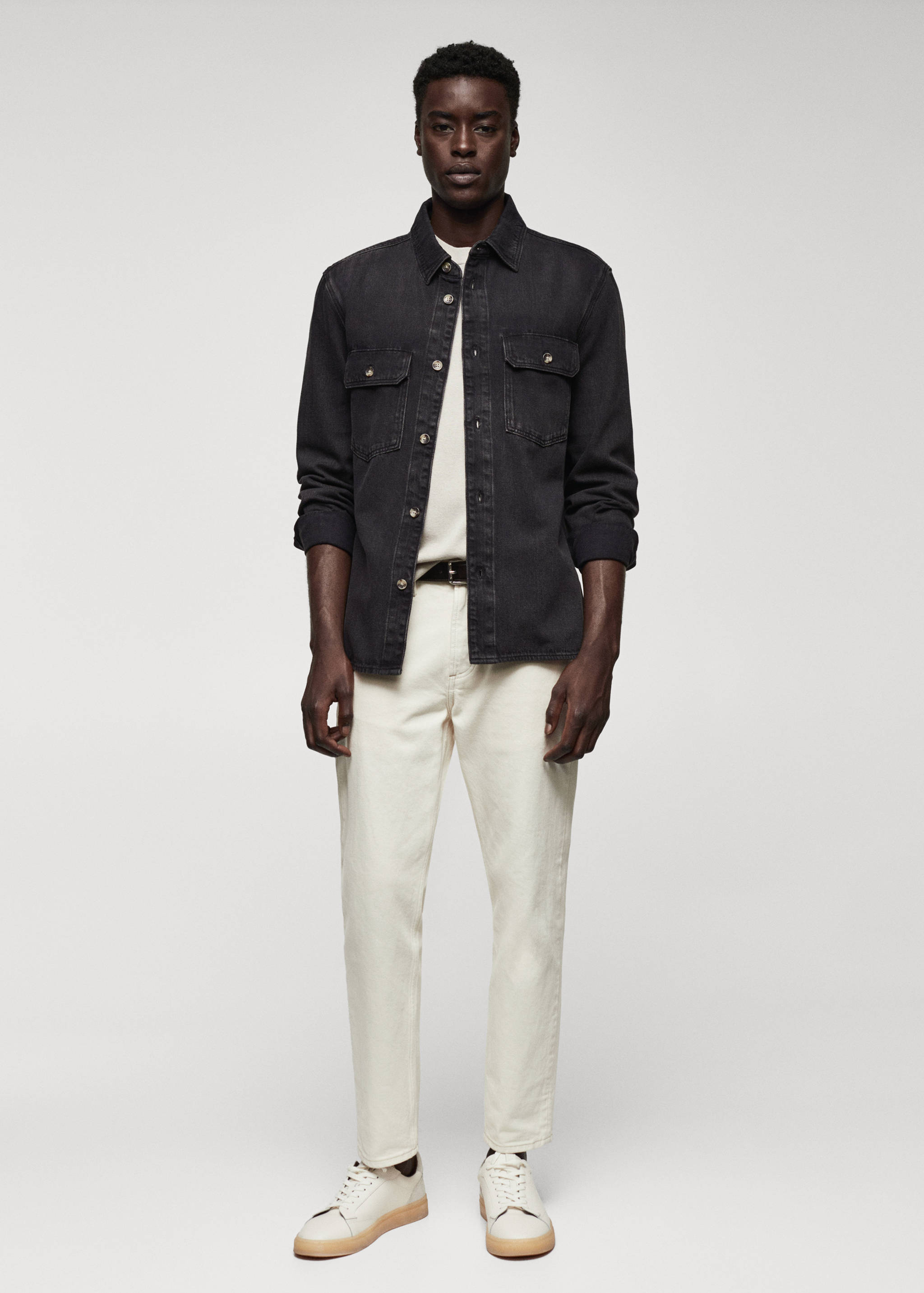 Surchemise en jean coton poches - Plan général